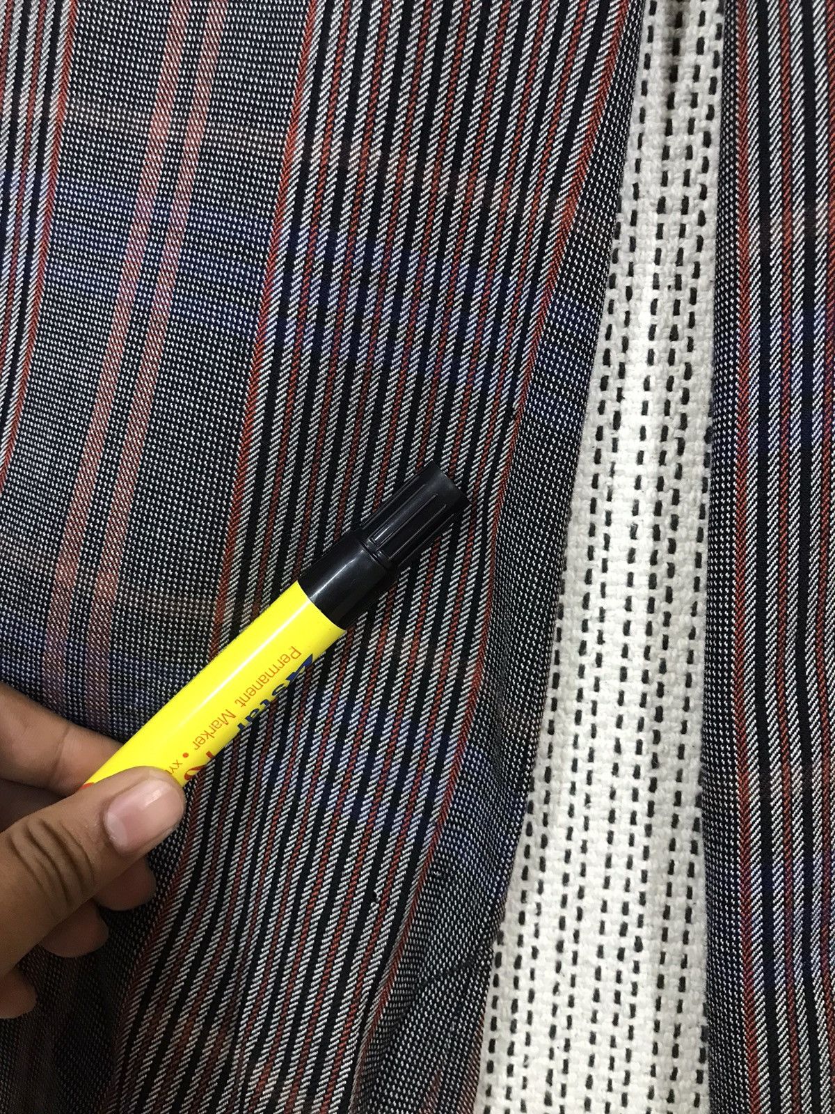 Yohji Yamamoto 🔥SEND OFFER🔥 AW2002 Y'S DOUBLE WAIST STRIPE WOOL BAGGY PANT Size US 32 / EU 48 - 7 Thumbnail
