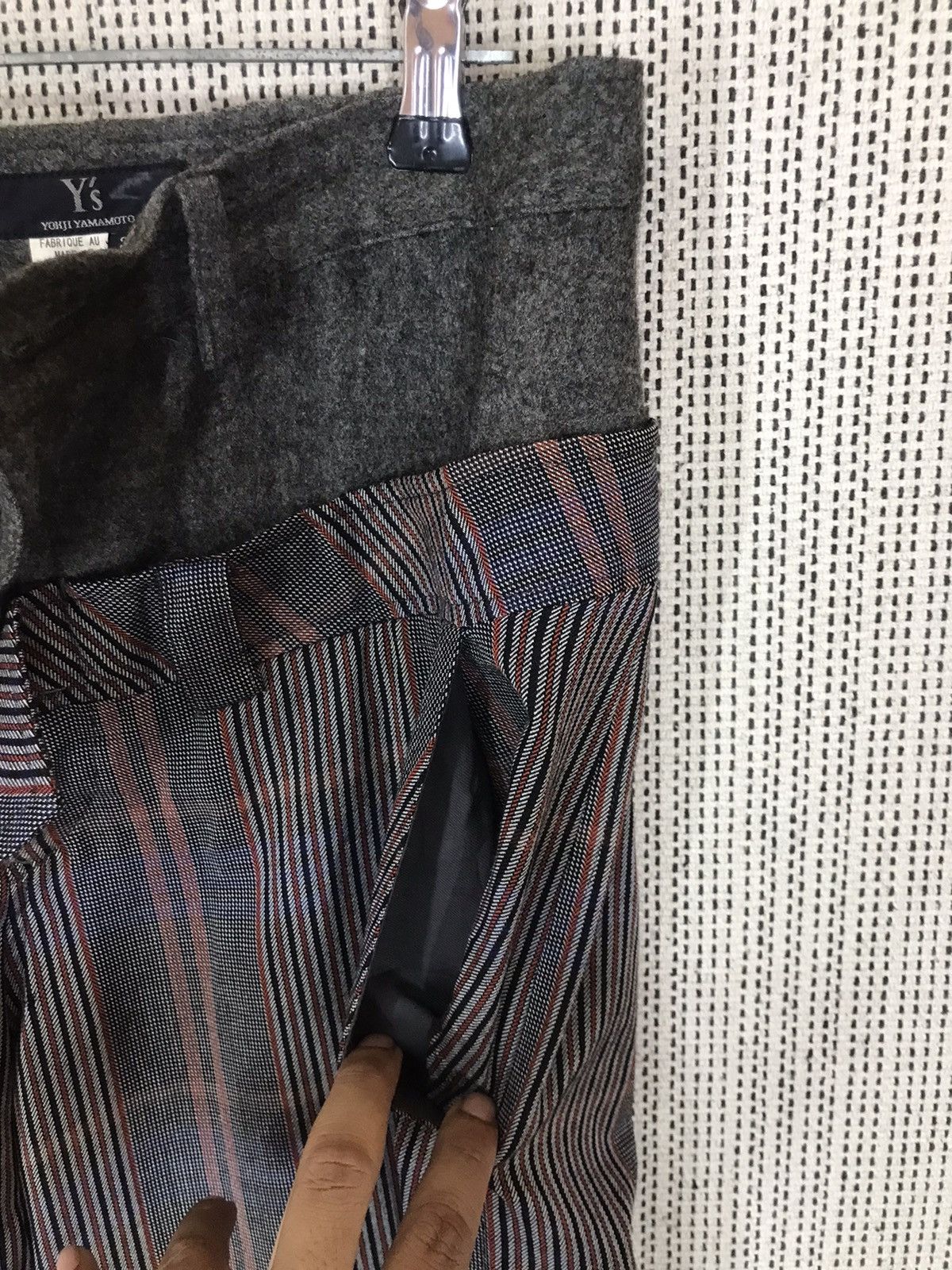 Yohji Yamamoto 🔥SEND OFFER🔥 AW2002 Y'S DOUBLE WAIST STRIPE WOOL BAGGY PANT Size US 32 / EU 48 - 15 Thumbnail