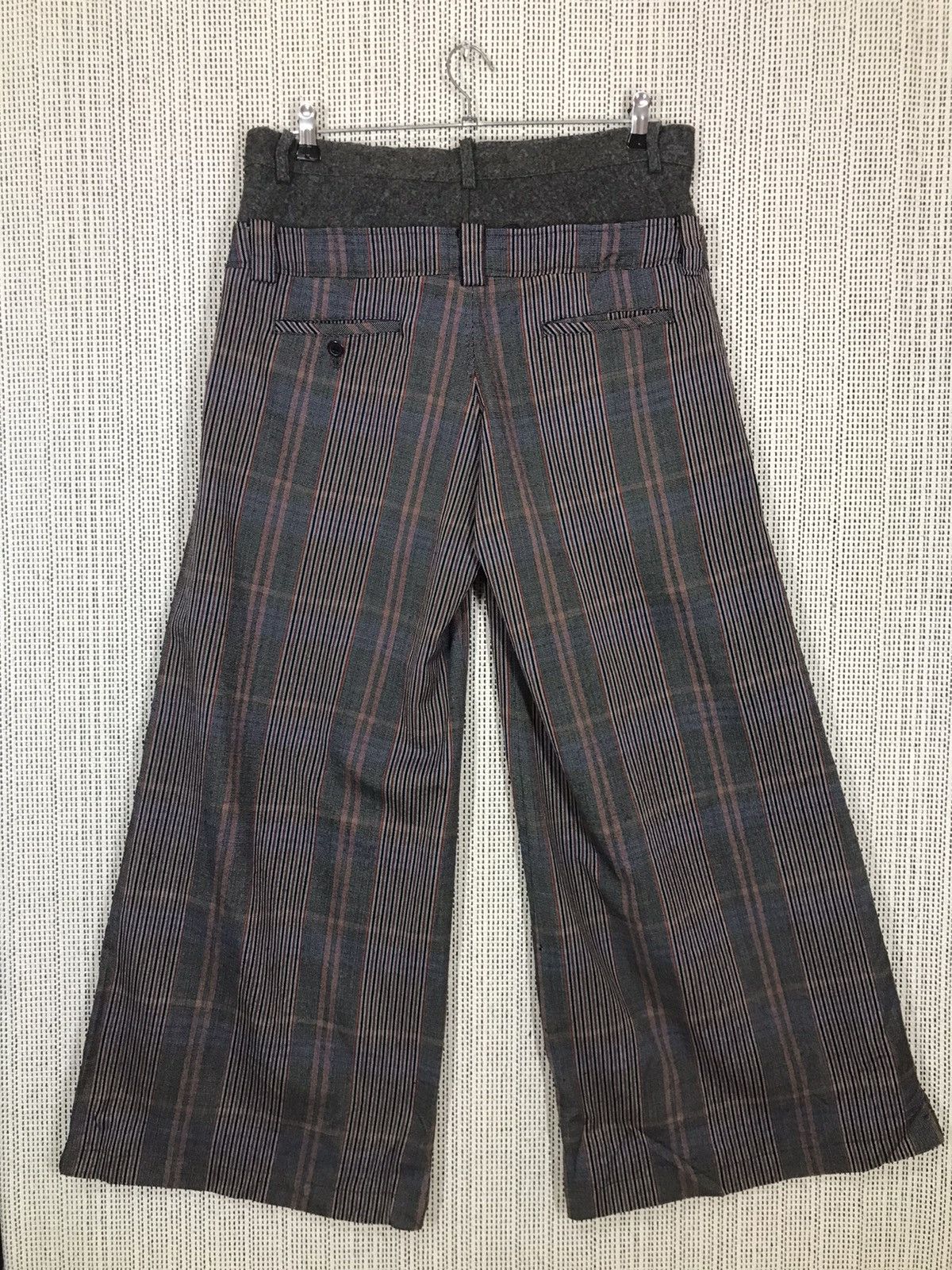 Yohji Yamamoto 🔥SEND OFFER🔥 AW2002 Y'S DOUBLE WAIST STRIPE WOOL BAGGY PANT Size US 32 / EU 48 - 3 Thumbnail