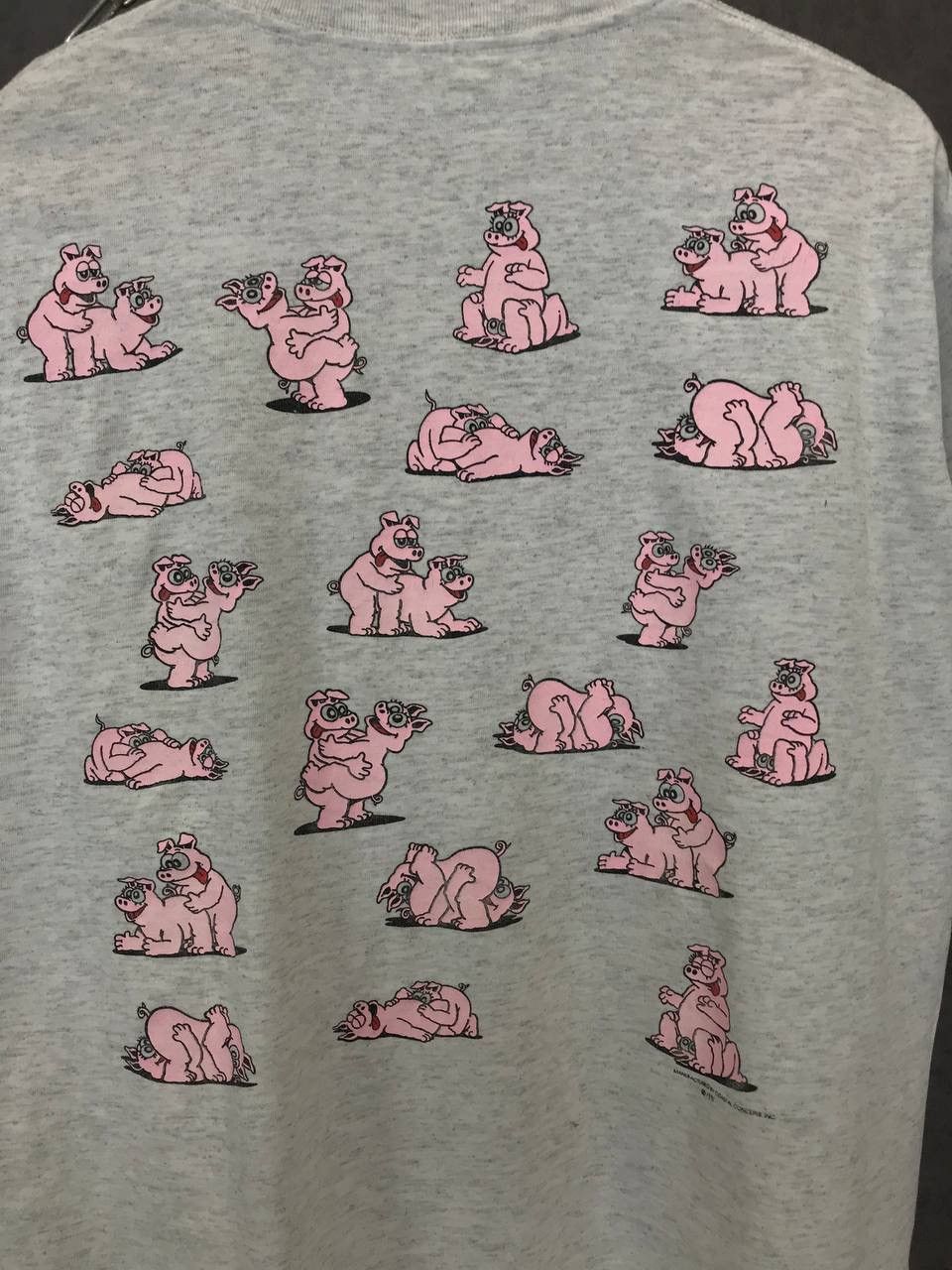 Vintage Pigs Sex 1991 vintage made in USA humor overprinted tee Size US XL / EU 56 / 4 - 5 Thumbnail