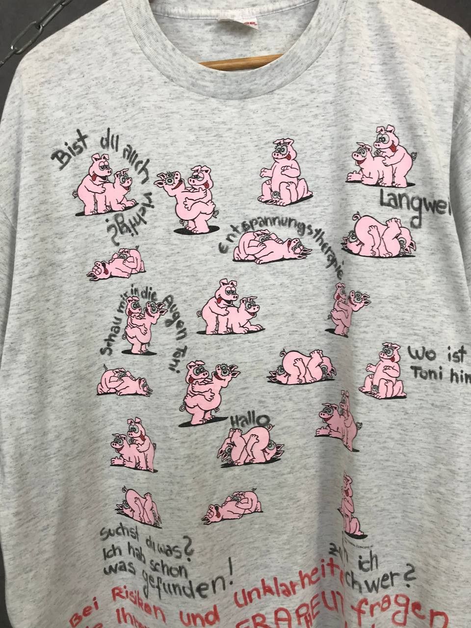 Vintage Pigs Sex 1991 vintage made in USA humor overprinted tee Size US XL / EU 56 / 4 - 4 Thumbnail