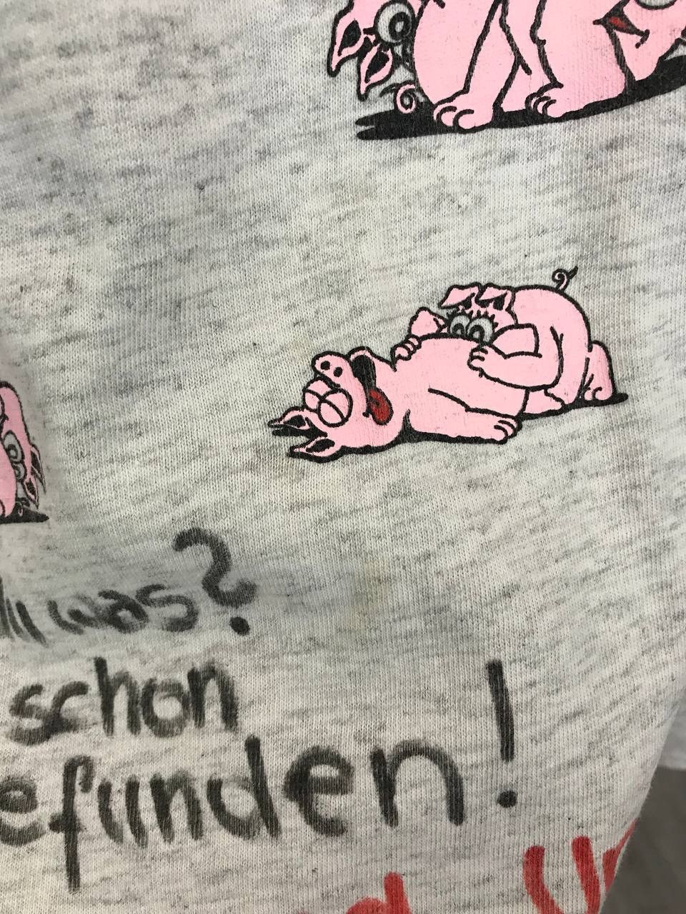 Vintage Pigs Sex 1991 vintage made in USA humor overprinted tee Size US XL / EU 56 / 4 - 9 Thumbnail