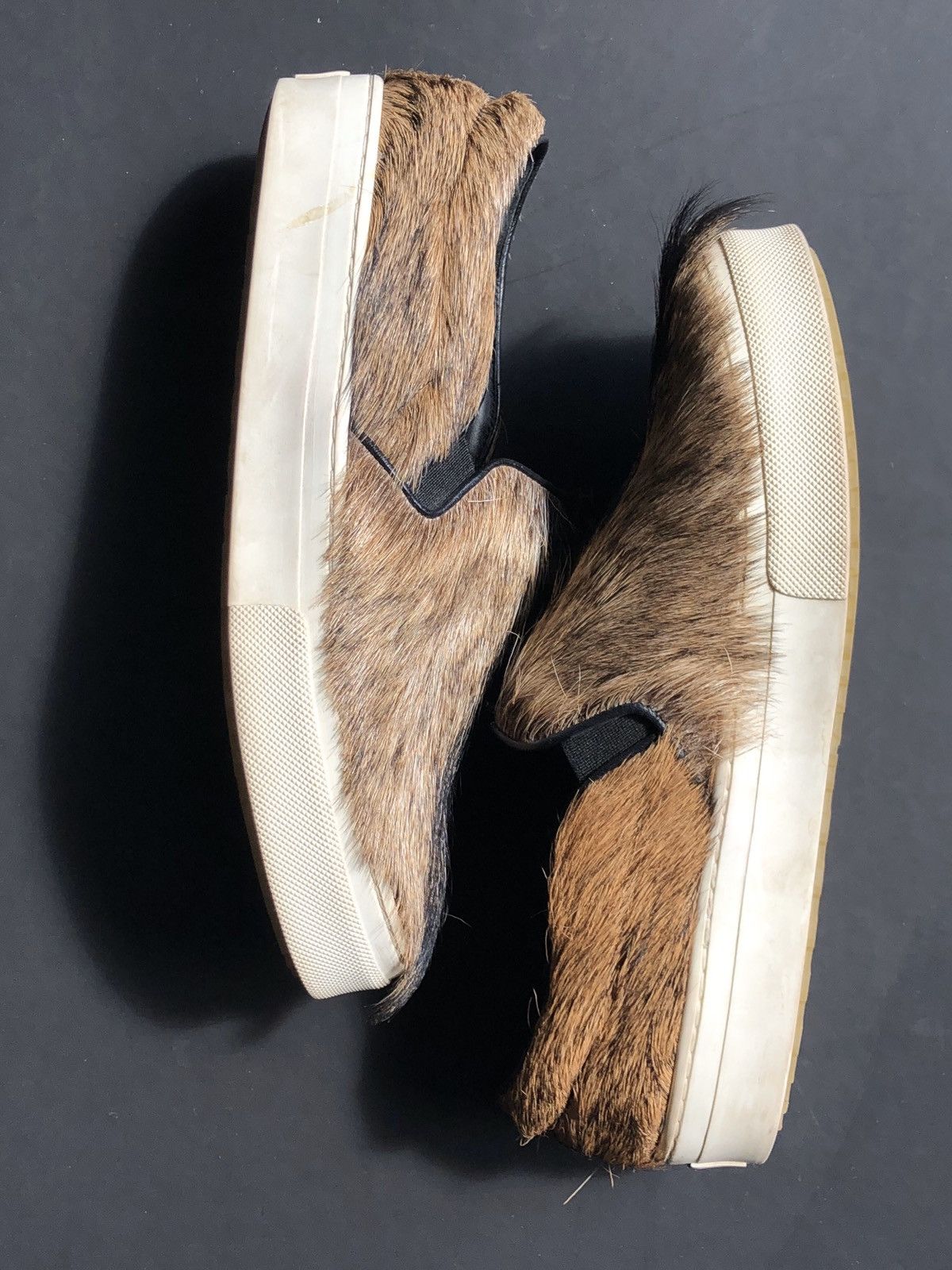 Celine Phoebe Philo Slip On Sneaker in Natural Hairy Goatskin Size US 7 / IT 37 - 4 Thumbnail