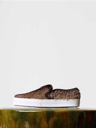 Celine Phoebe Philo Slip On Sneaker in Natural Hairy Goatskin Size US 7 / IT 37 - 1 Thumbnail