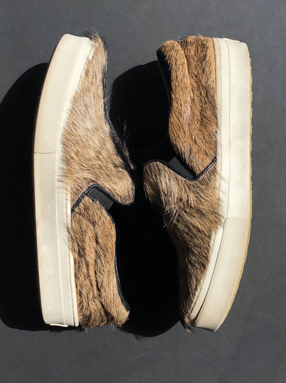 Celine Phoebe Philo Slip On Sneaker in Natural Hairy Goatskin Size US 7 / IT 37 - 3 Thumbnail
