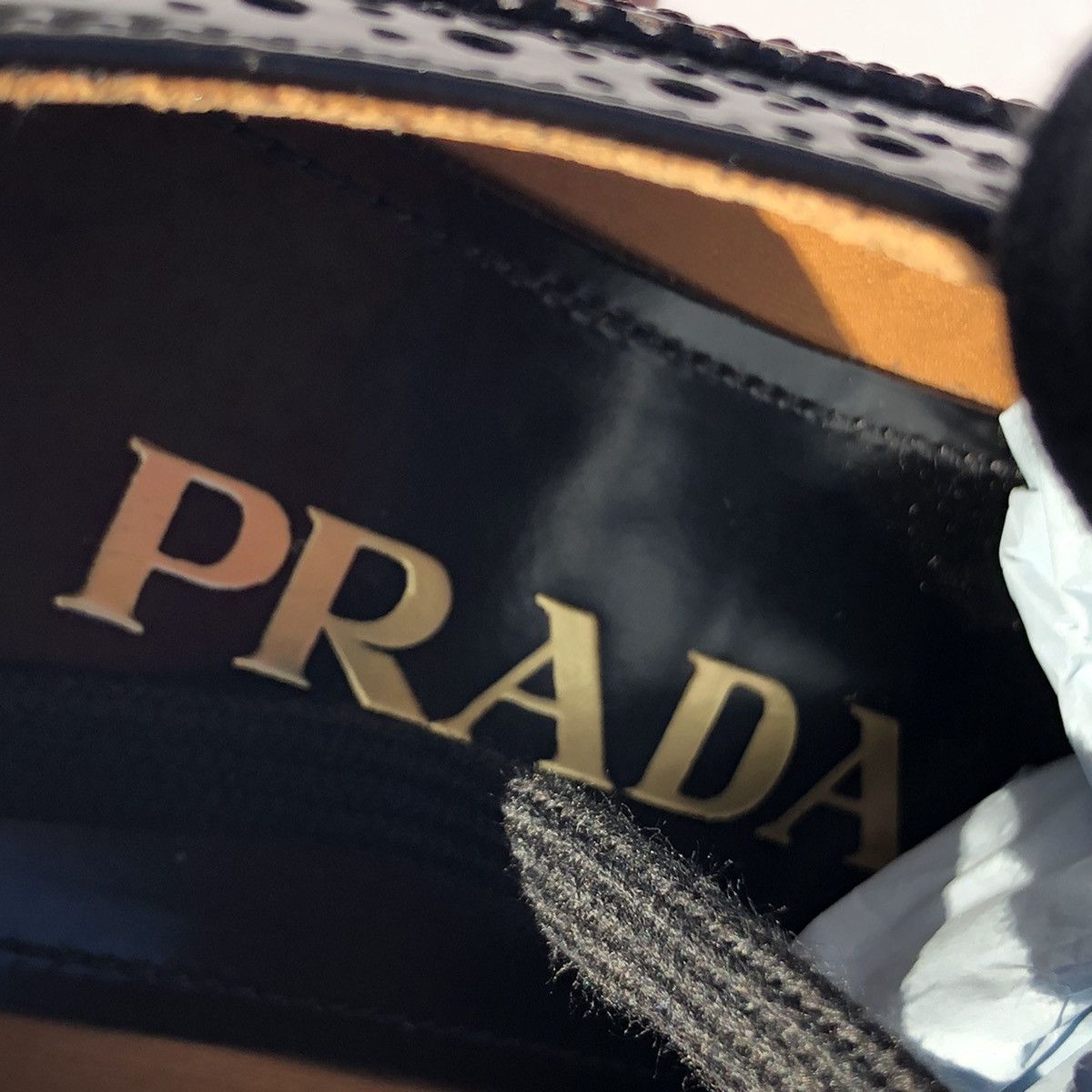 Prada Prada Burgundy Black Platform Brogue Trim Oxford Size 34.5 Size US 4.5 / IT 34.5 - 7 Thumbnail
