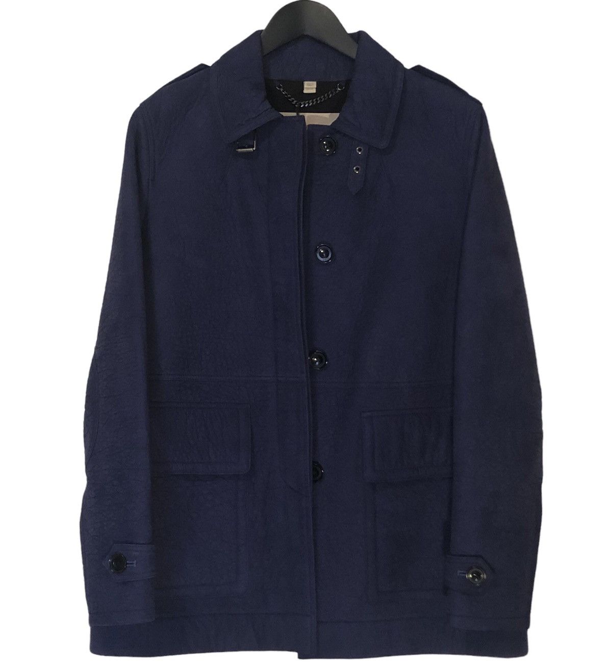 Burberry Burberry Brit Bracey Lamb Leather Coat Navy Blue BNWT $1995 Size US L / EU 52-54 / 3 - 1 Thumbnail