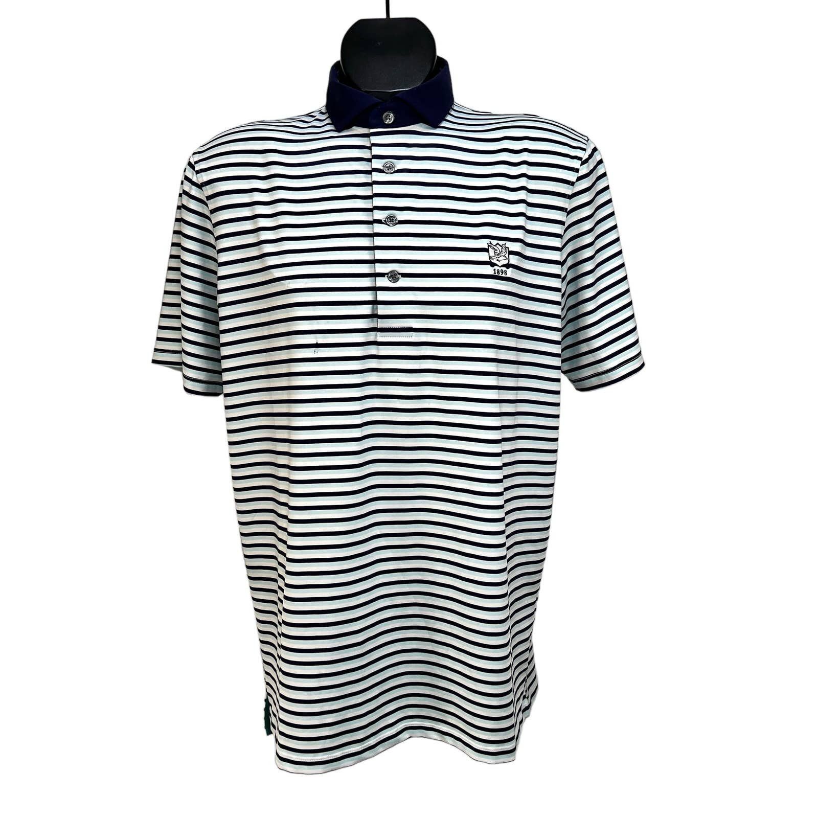 Other Greyson Stripe Golf Polo Shirt White Blue | Grailed