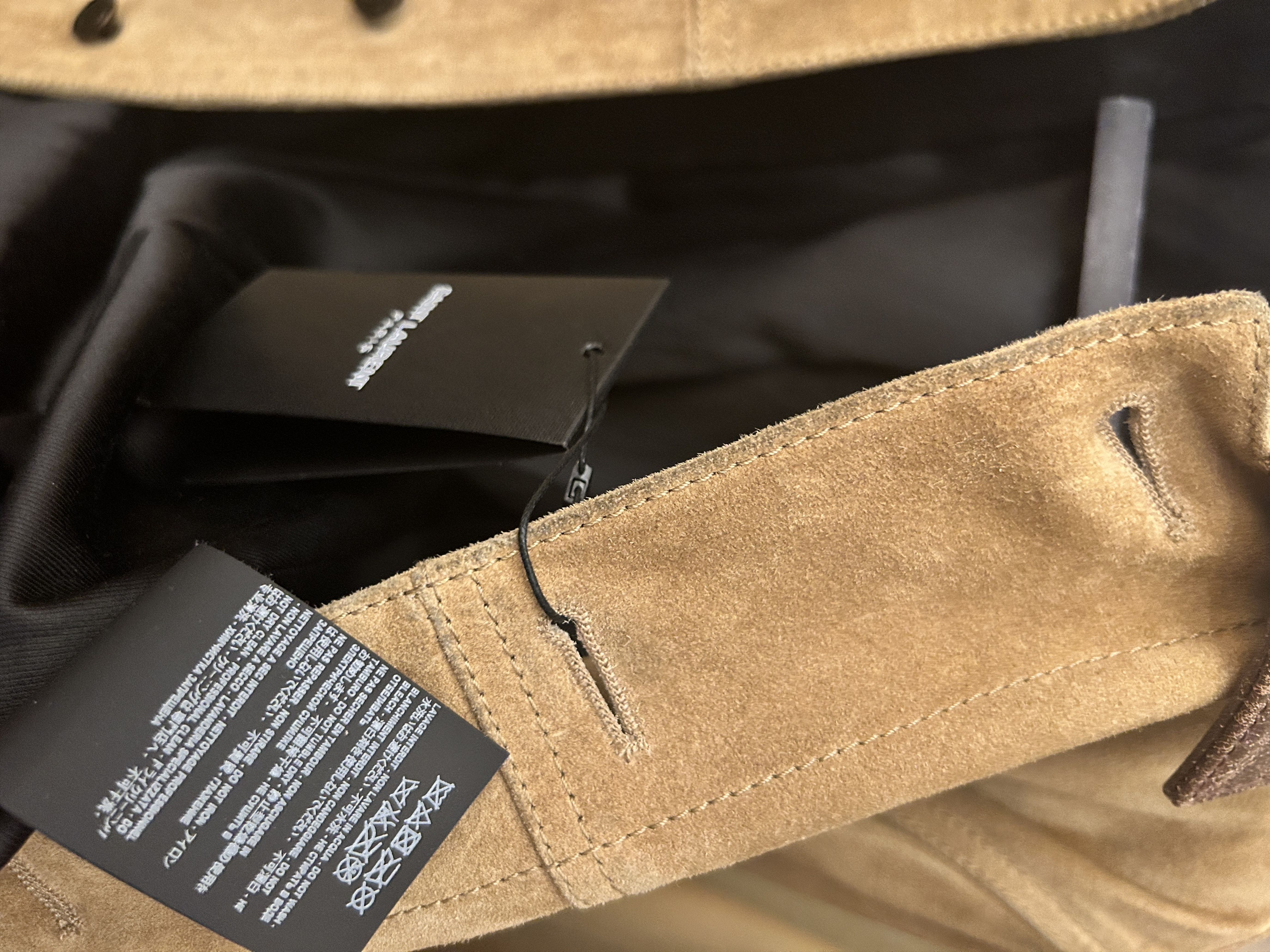 Saint Laurent Paris suede trucker jacket- camel leather trimmed collar Size US M / EU 48-50 / 2 - 7 Thumbnail