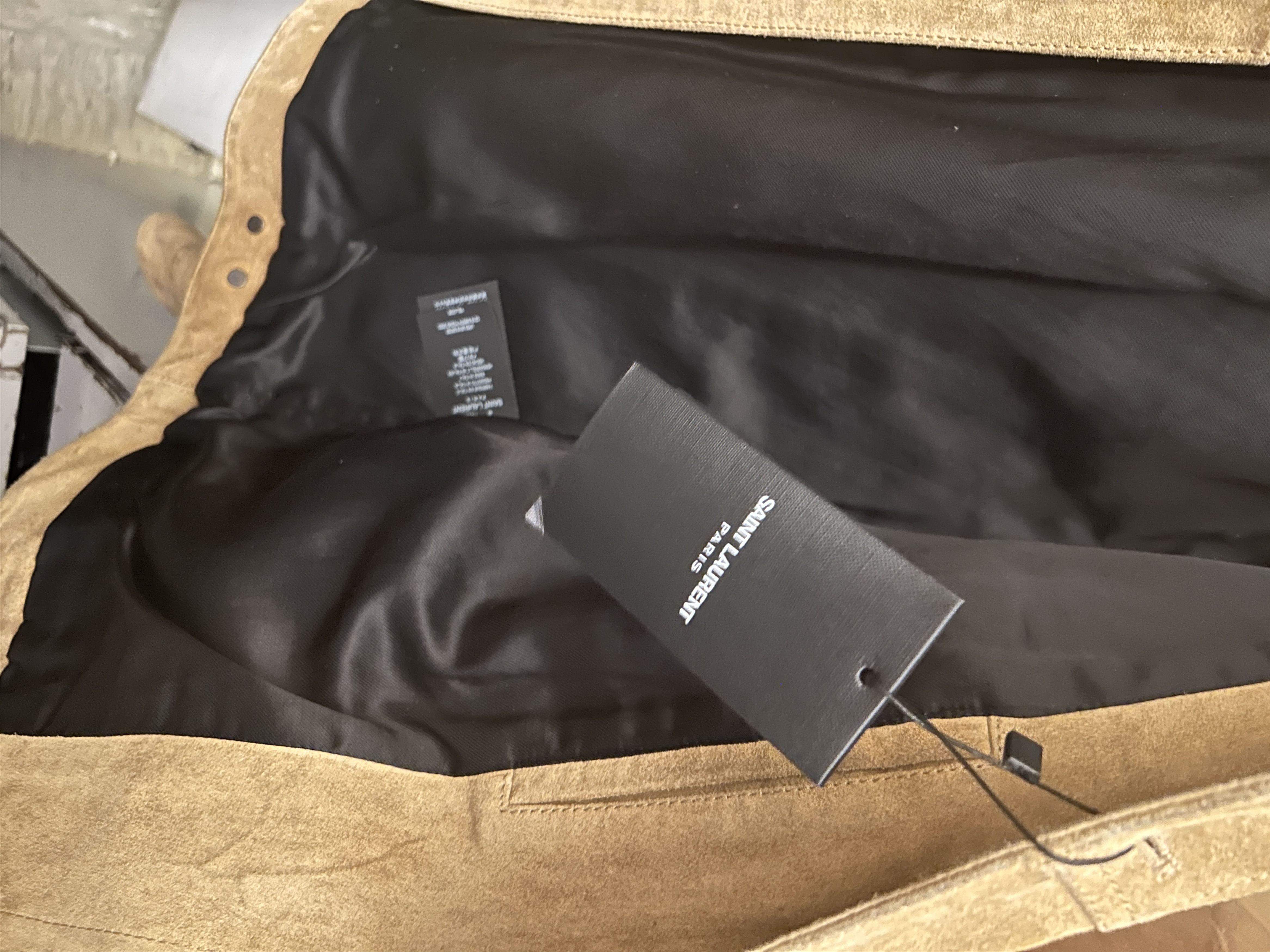 Saint Laurent Paris suede trucker jacket- camel leather trimmed collar Size US M / EU 48-50 / 2 - 4 Thumbnail