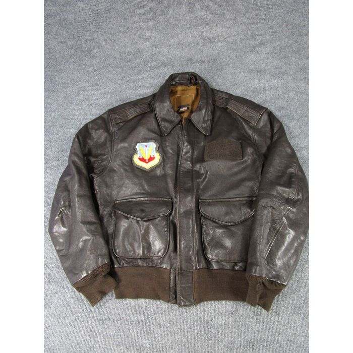 Blouson Aviateur A2 Avirex En Cuir Horsehide - Taille 48 US - Marron - Très Bon état