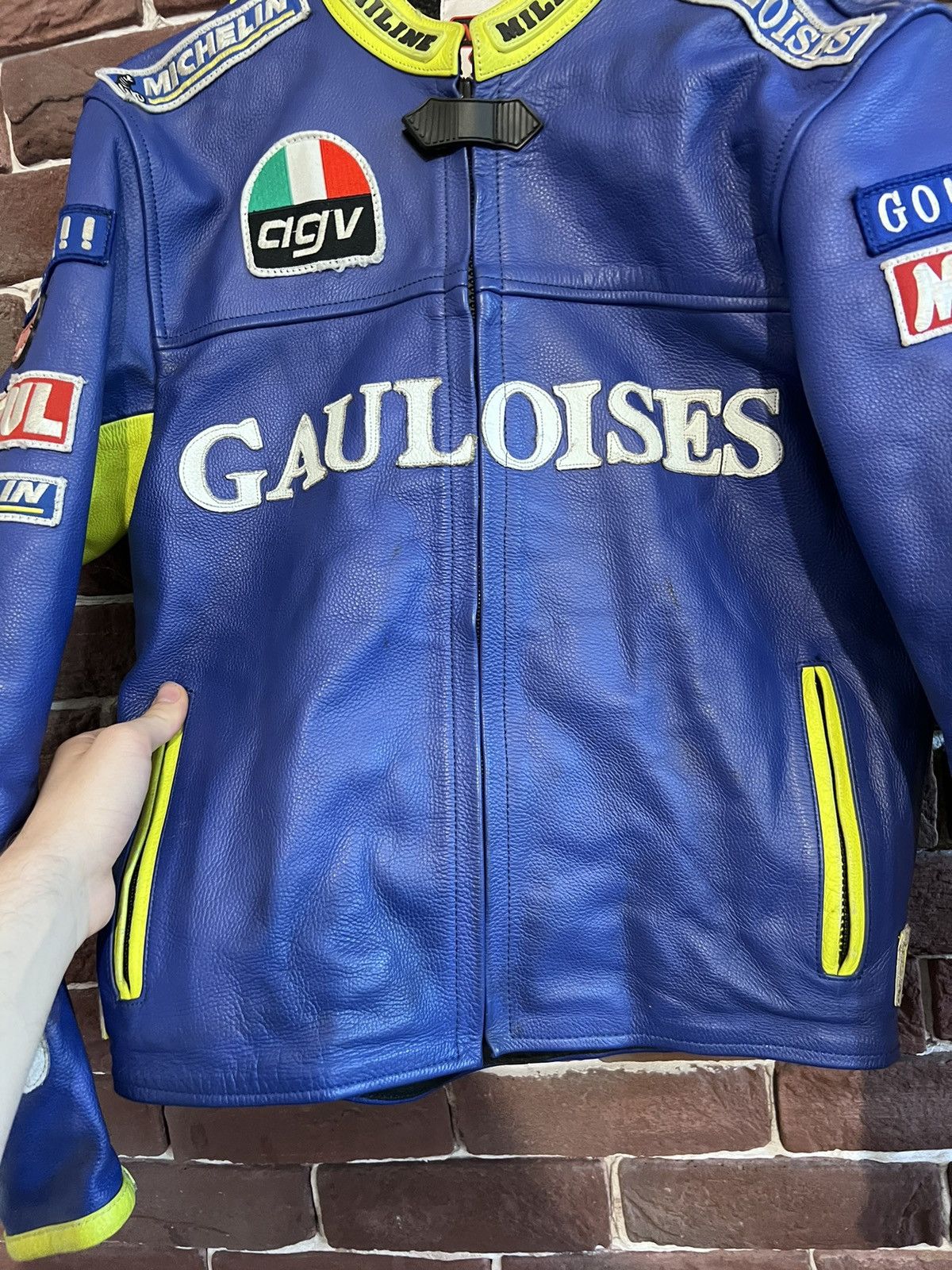 NASCAR RARE 90s Vintage Leather Gauloises Racing Jacket Hype Medium Size US M / EU 48-50 / 2 - 7 Thumbnail