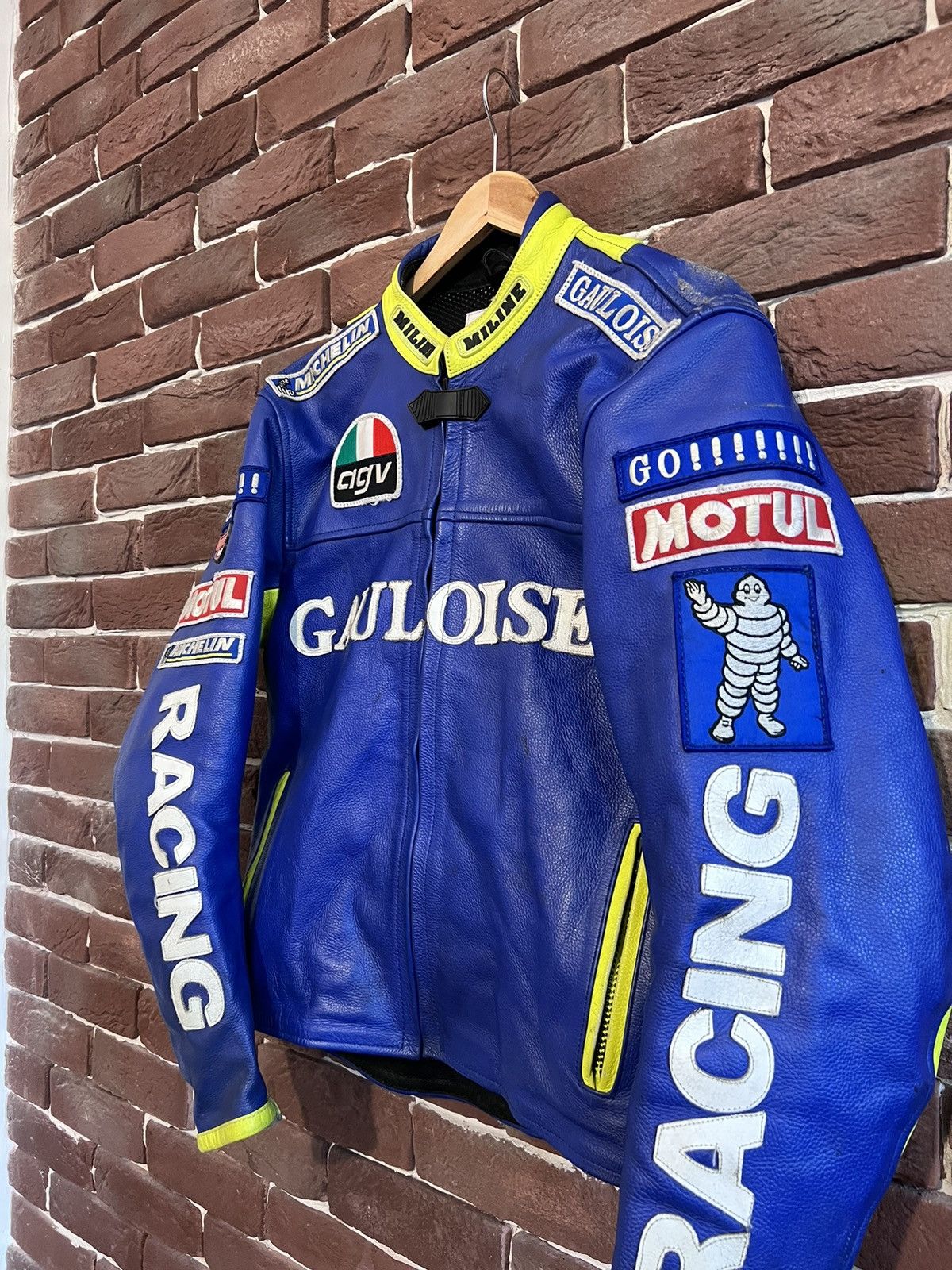 NASCAR RARE 90s Vintage Leather Gauloises Racing Jacket Hype Medium Size US M / EU 48-50 / 2 - 4 Thumbnail