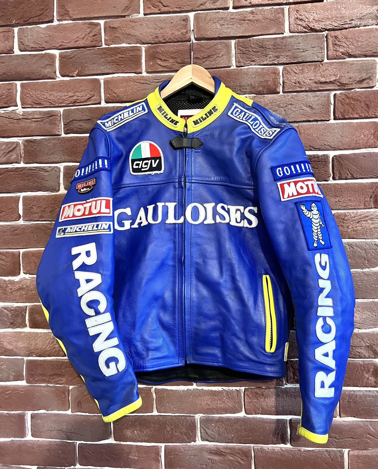 NASCAR RARE 90s Vintage Leather Gauloises Racing Jacket Hype Medium Size US M / EU 48-50 / 2 - 1 Thumbnail