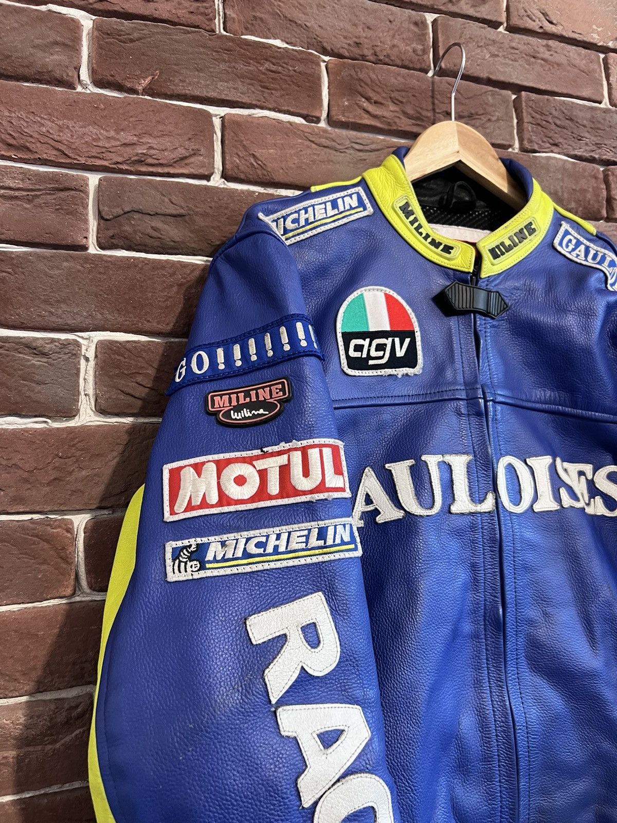 NASCAR RARE 90s Vintage Leather Gauloises Racing Jacket Hype Medium Size US M / EU 48-50 / 2 - 3 Thumbnail