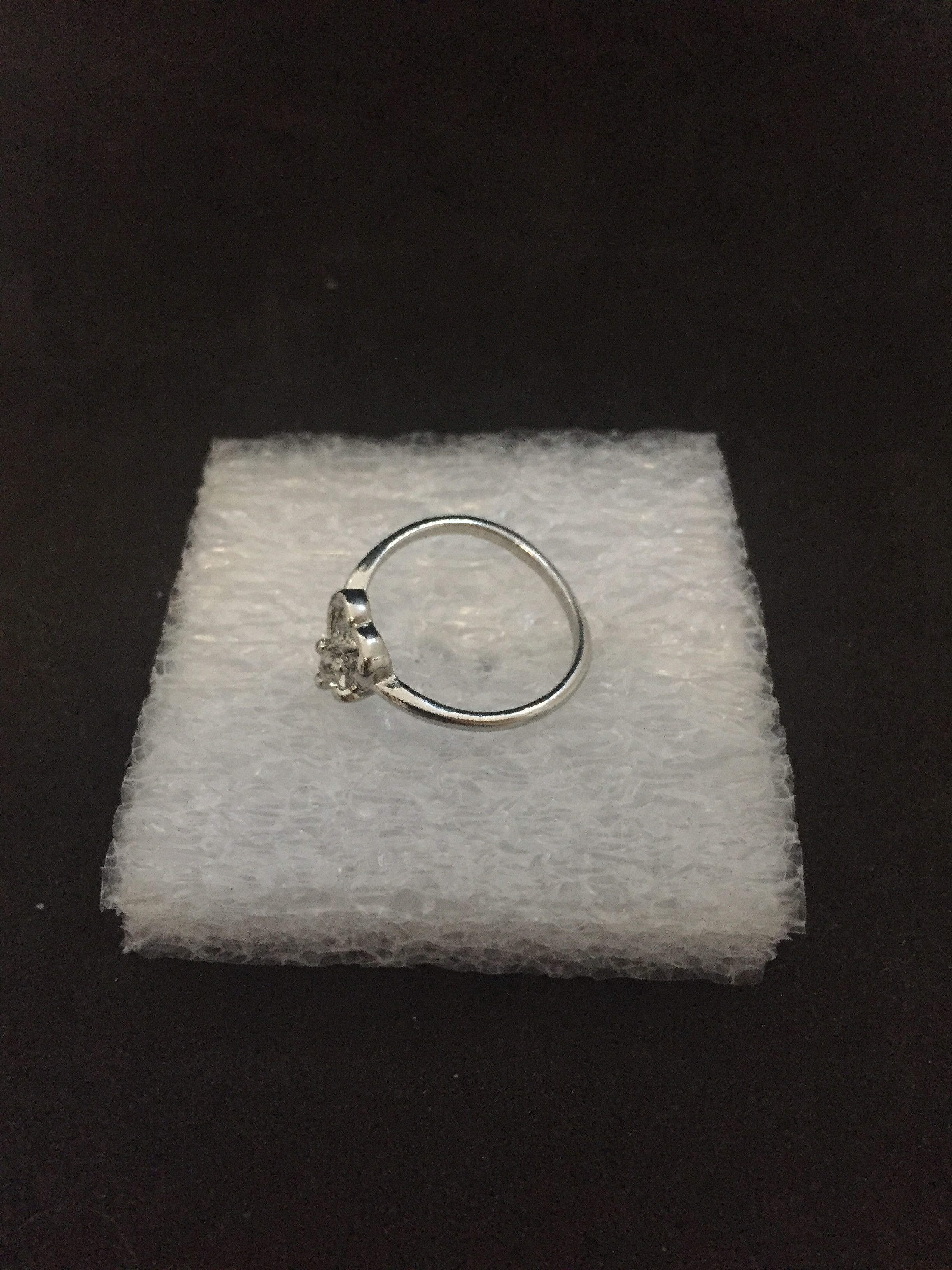 Jewelry Small clear cz heart Tibetan silver ring - Size 6 Size ONE SIZE - 2 Thumbnail
