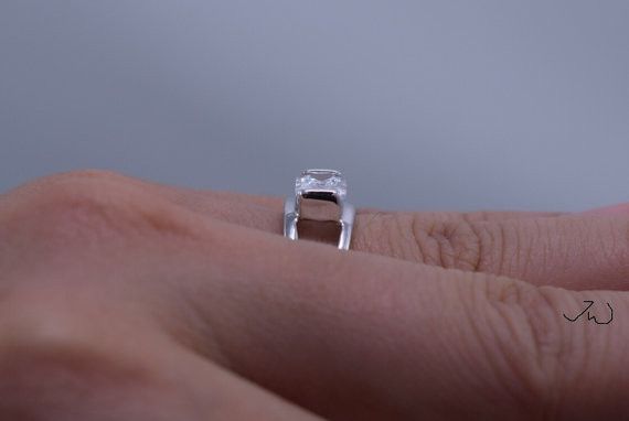 Jewelry Square CZ 18KT White Gold Plated Ring - Size 6.5 Size ONE SIZE - 3 Thumbnail