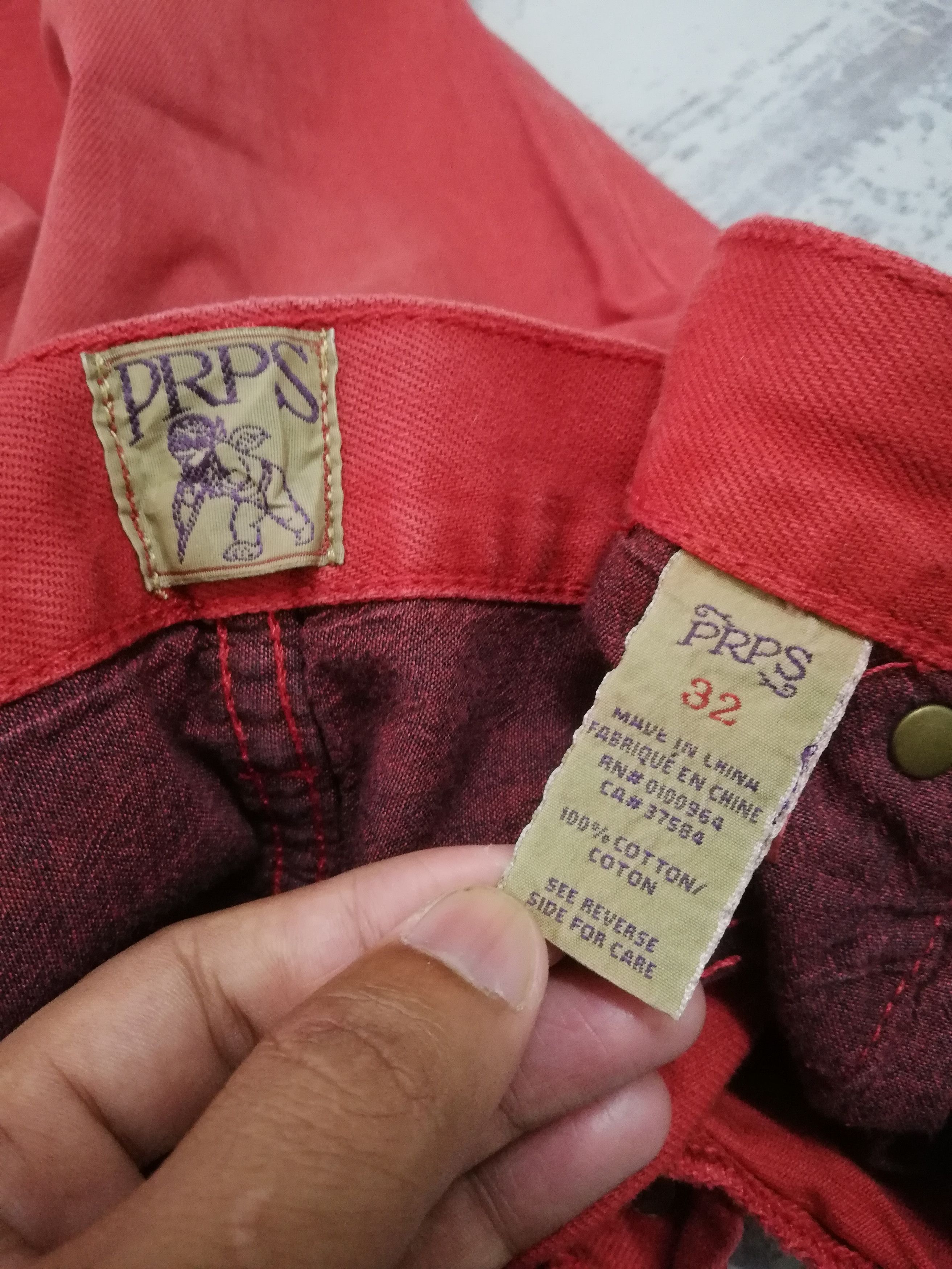 Japanese Brand Vtg PRPS Japanese Red Denim Slim Straight Leg Jeans W34 Size US 34 / EU 50 - 14 Thumbnail