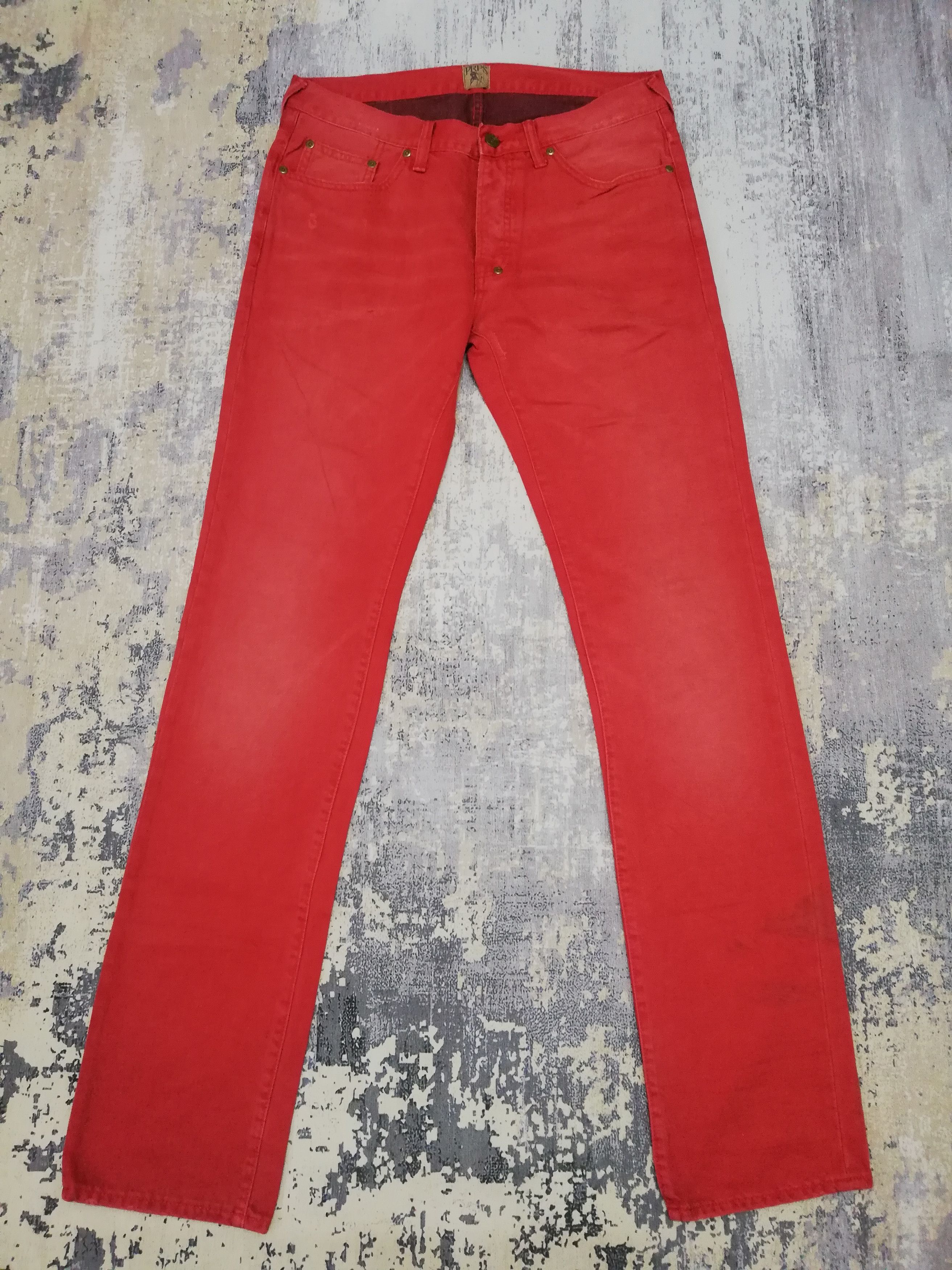 Japanese Brand Vtg PRPS Japanese Red Denim Slim Straight Leg Jeans W34 Size US 34 / EU 50 - 1 Thumbnail