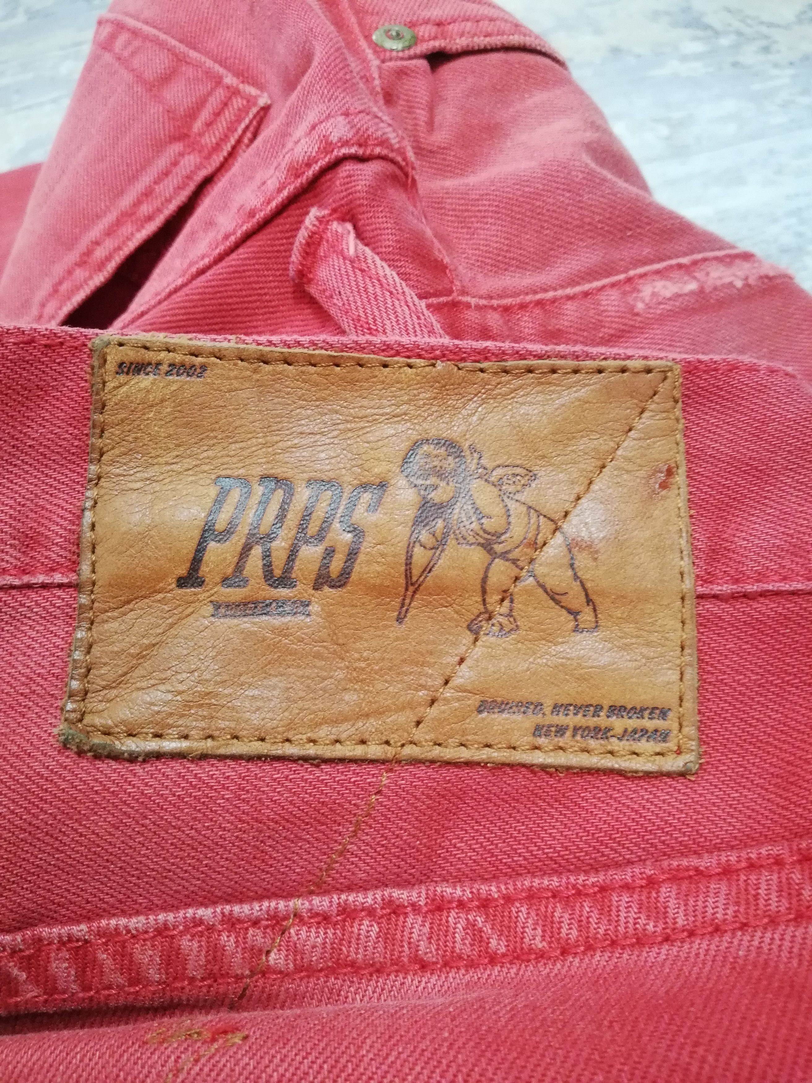 Japanese Brand Vtg PRPS Japanese Red Denim Slim Straight Leg Jeans W34 Size US 34 / EU 50 - 12 Thumbnail