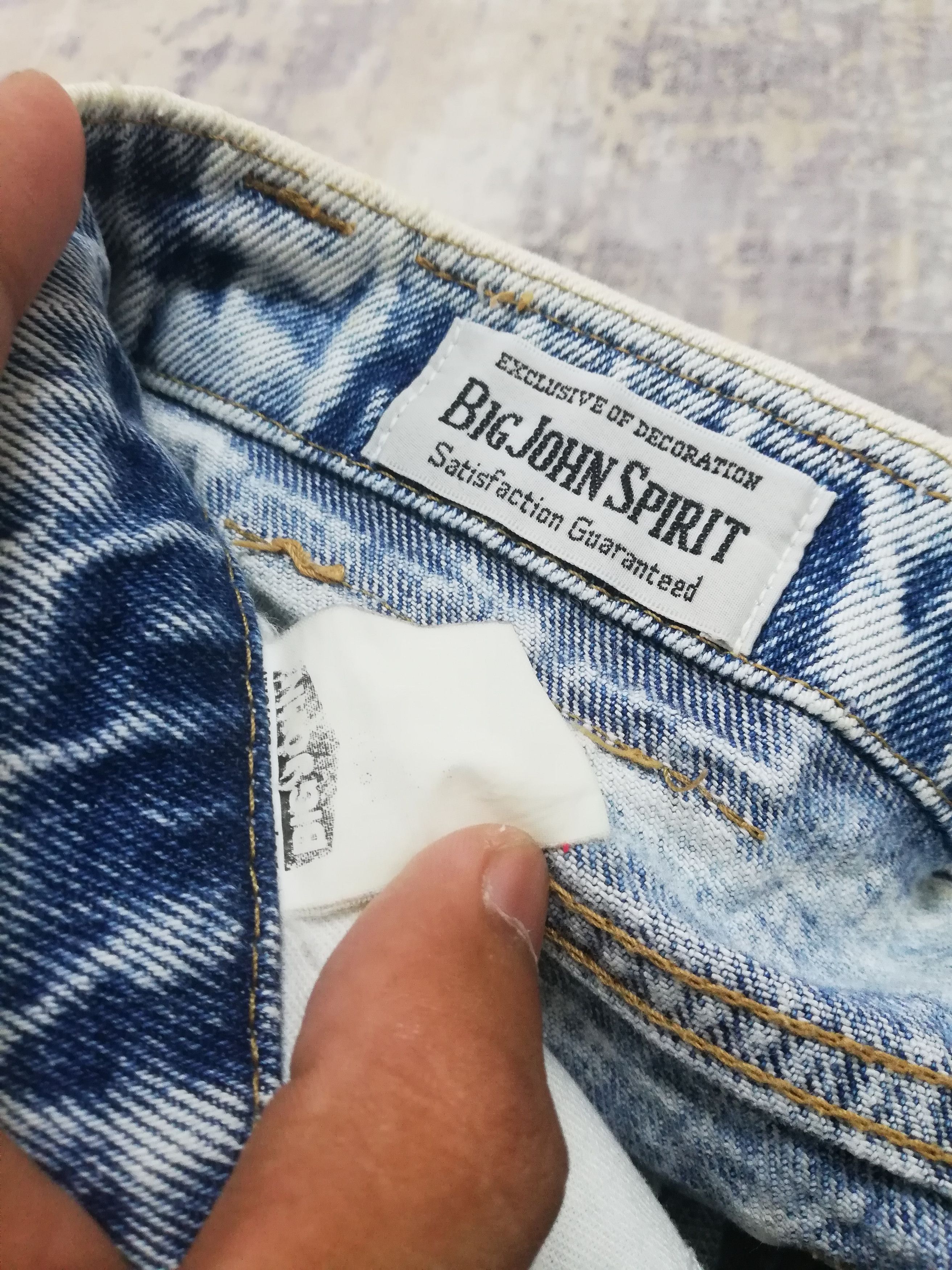 Big John Vtg Big John Spirit Japanese Denim Acid Wash Straight Jeans Size US 31 - 10 Thumbnail