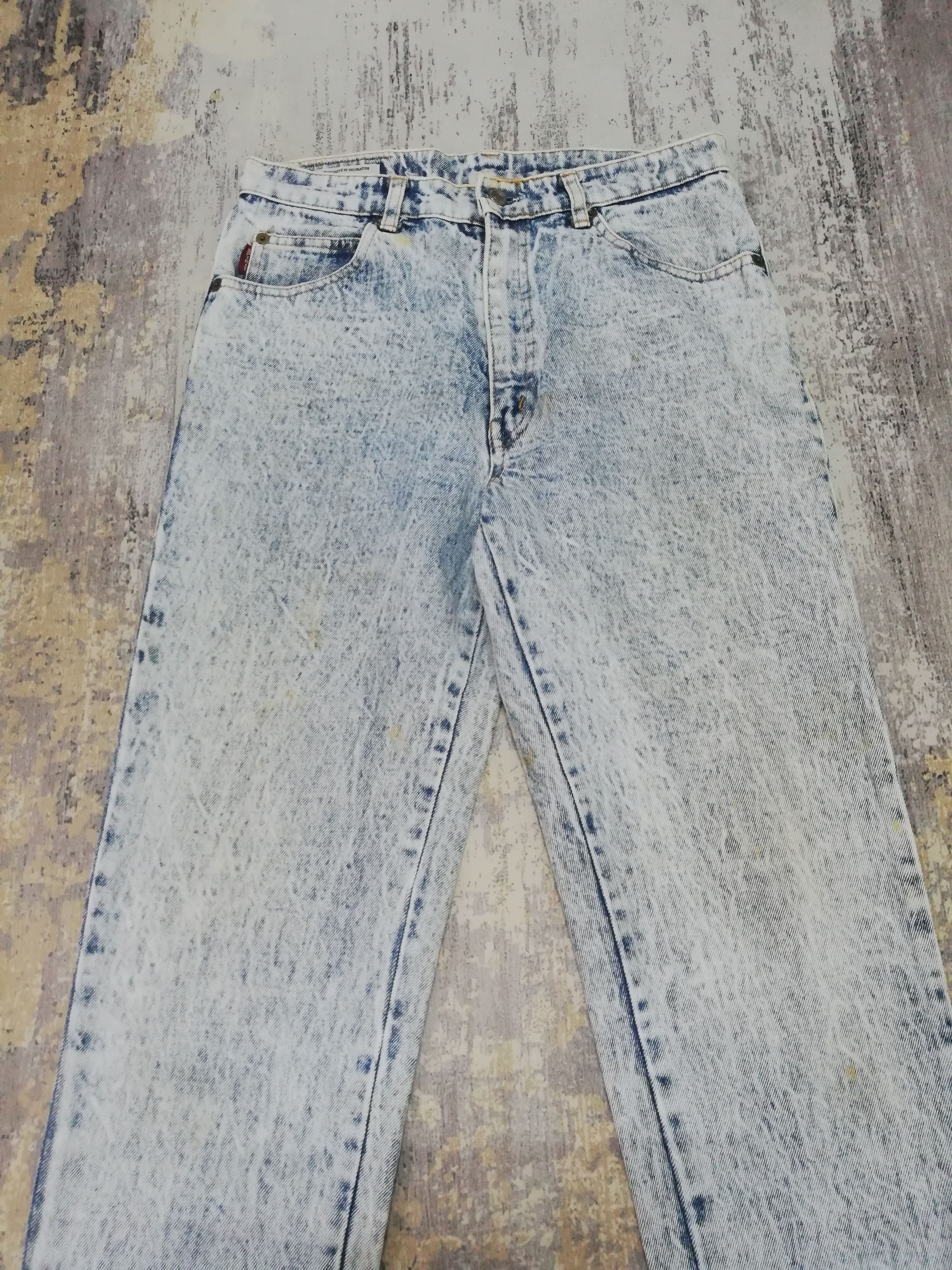 Big John Vtg Big John Spirit Japanese Denim Acid Wash Straight Jeans Size US 31 - 3 Thumbnail