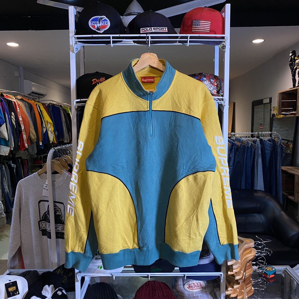 Supreme speedway half zip sweatshirt hotsell