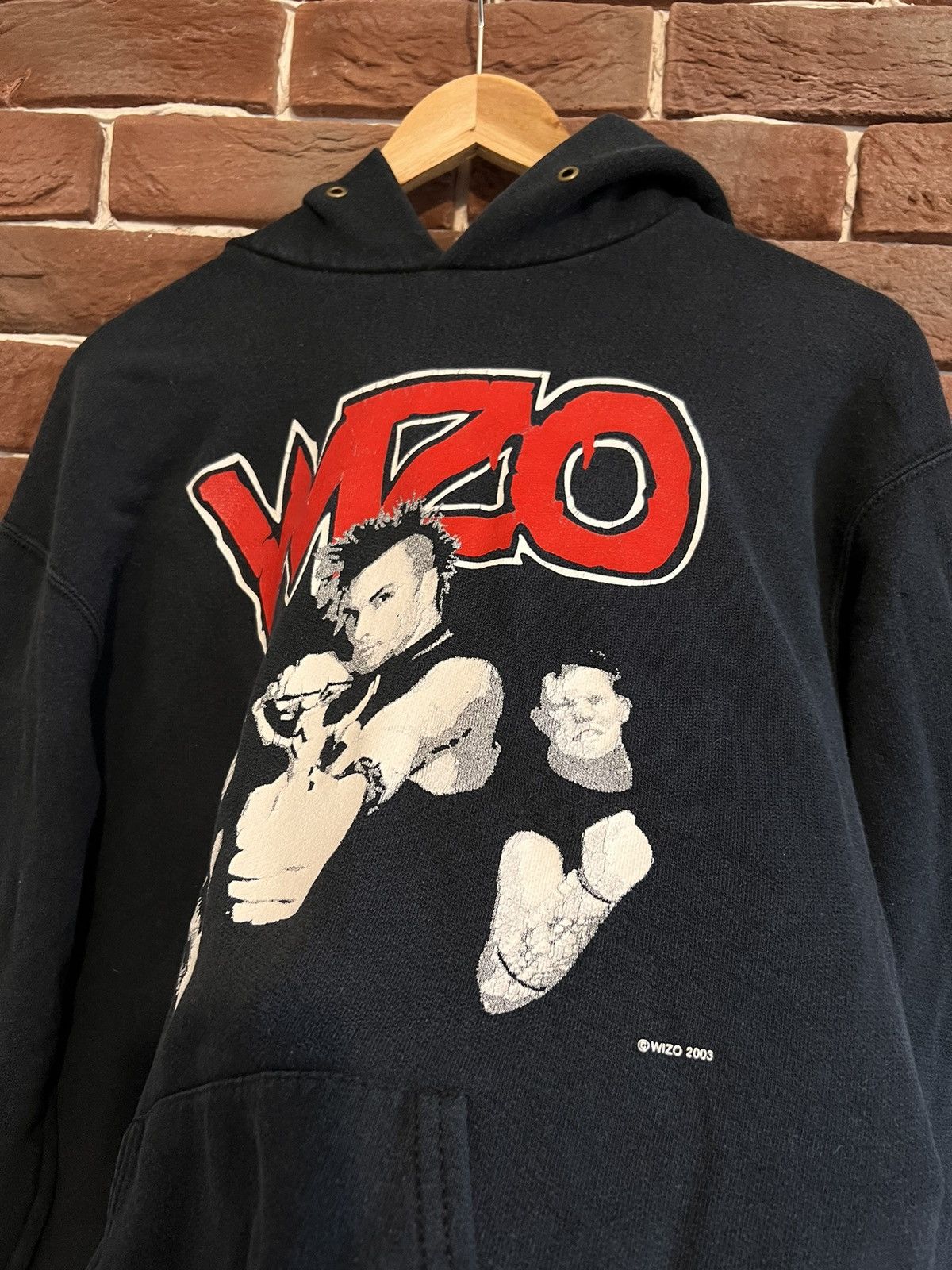 Band Tees Y2K Wizo Band Hoodie Punk Rock Vintage Washed Black Print Size US M / EU 48-50 / 2 - 4 Thumbnail