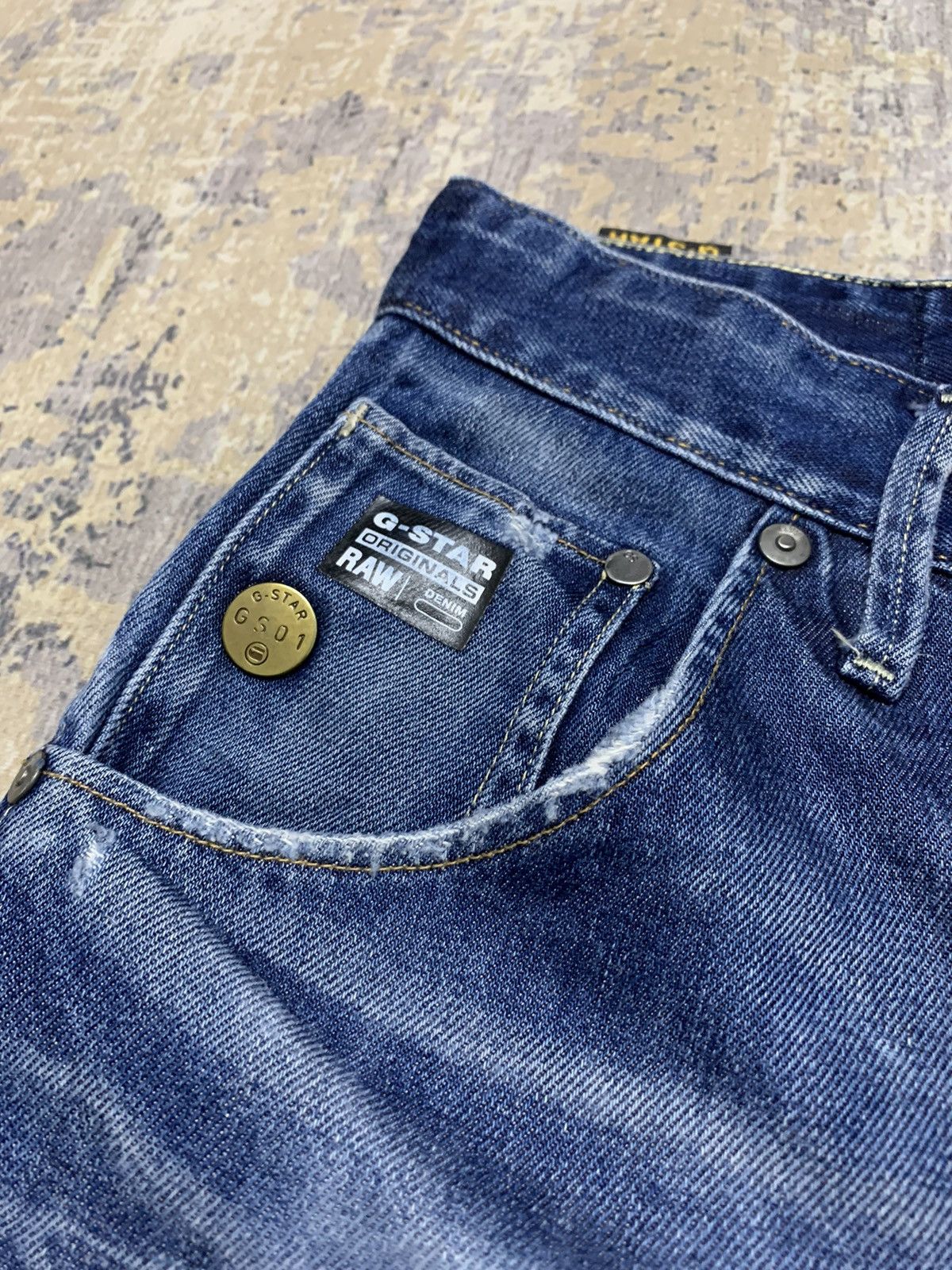 G-Star Vtg G-Star RAW Arc 3D Loose Tapered Distressed Denim Jeans Size US 35 - 8 Thumbnail