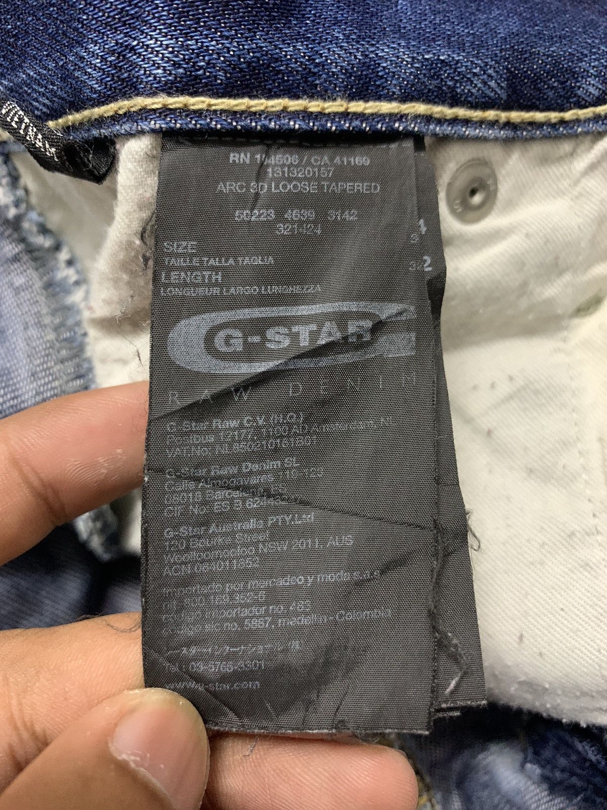 G-Star Vtg G-Star RAW Arc 3D Loose Tapered Distressed Denim Jeans Size US 35 - 17 Thumbnail