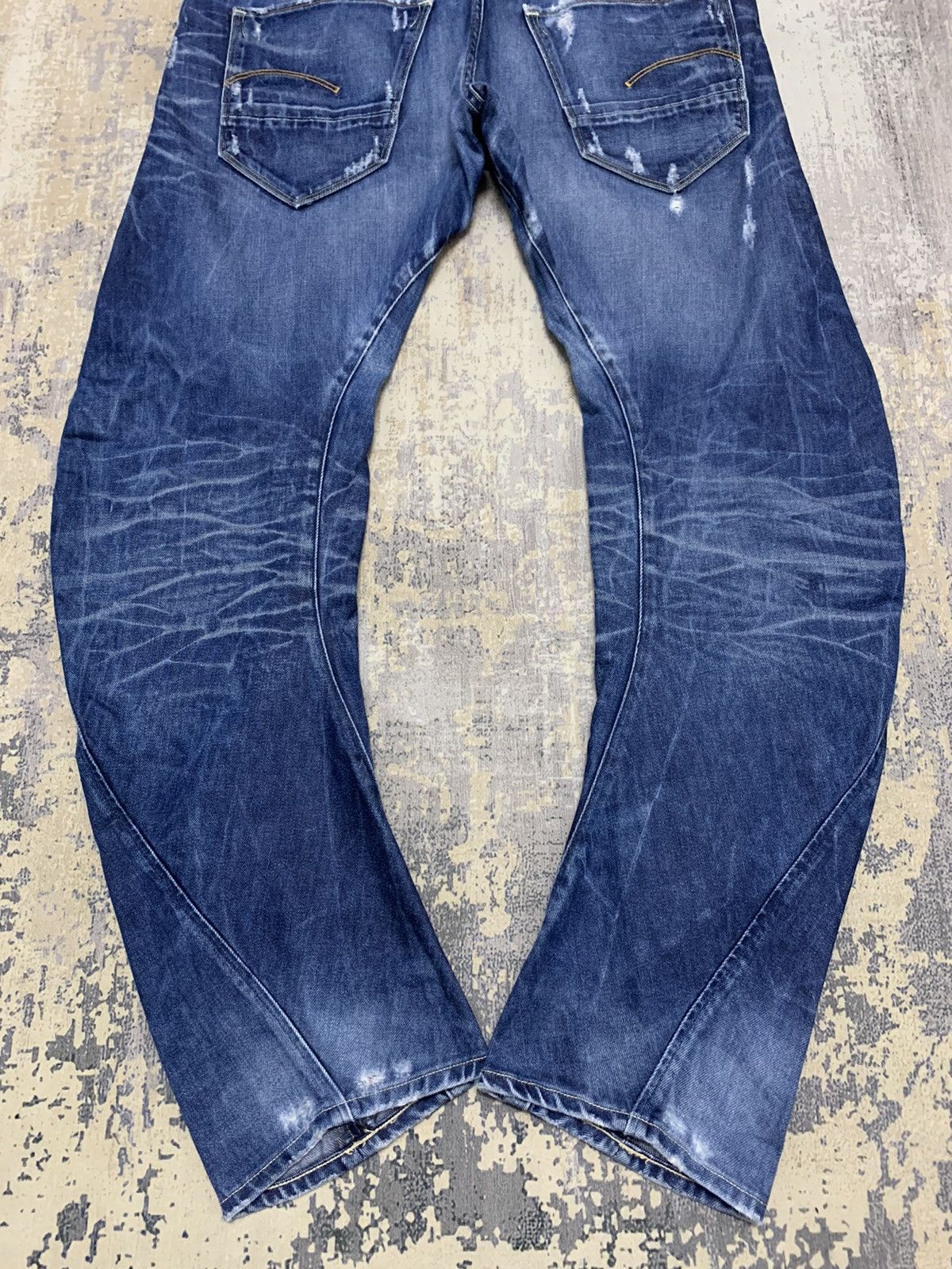 G-Star Vtg G-Star RAW Arc 3D Loose Tapered Distressed Denim Jeans Size US 35 - 14 Thumbnail