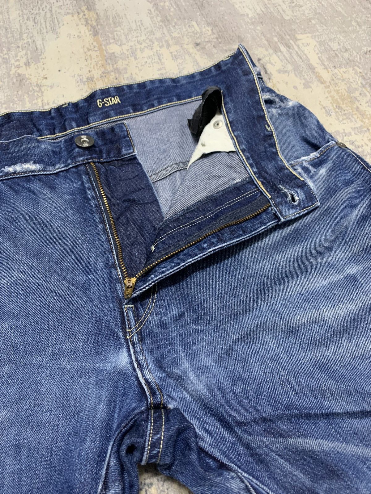 G-Star Vtg G-Star RAW Arc 3D Loose Tapered Distressed Denim Jeans Size US 35 - 9 Thumbnail