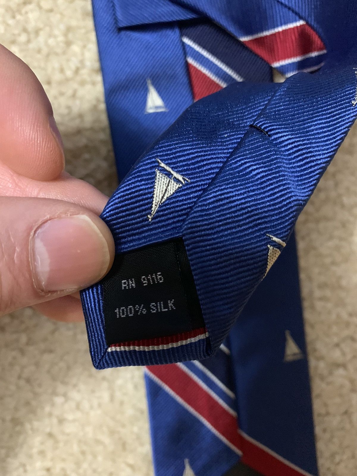 Other Silk Boat Stripe Tie Size ONE SIZE - 5 Thumbnail