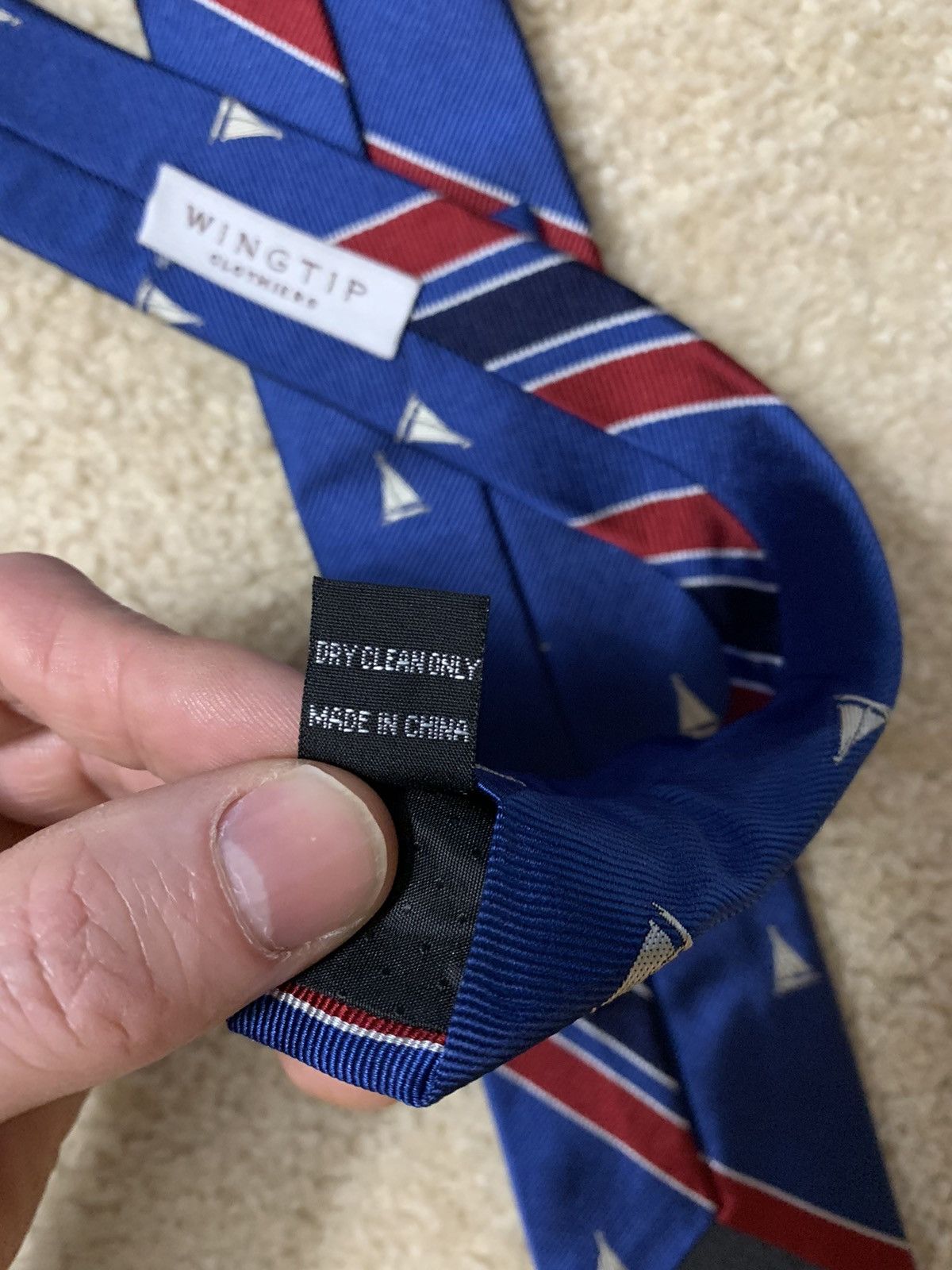 Other Silk Boat Stripe Tie Size ONE SIZE - 6 Thumbnail