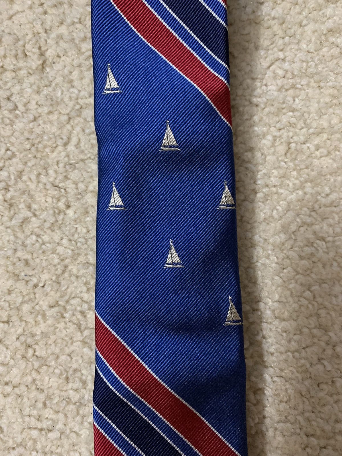 Other Silk Boat Stripe Tie Size ONE SIZE - 1 Thumbnail