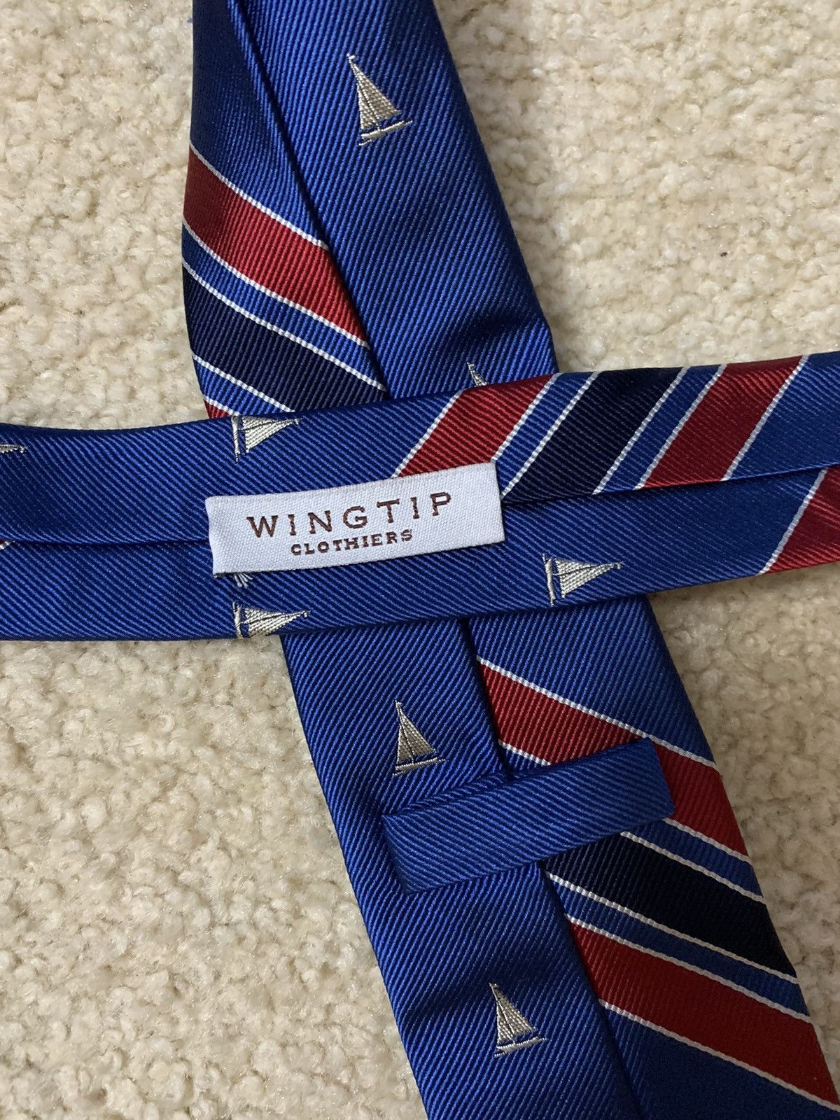 Other Silk Boat Stripe Tie Size ONE SIZE - 4 Thumbnail