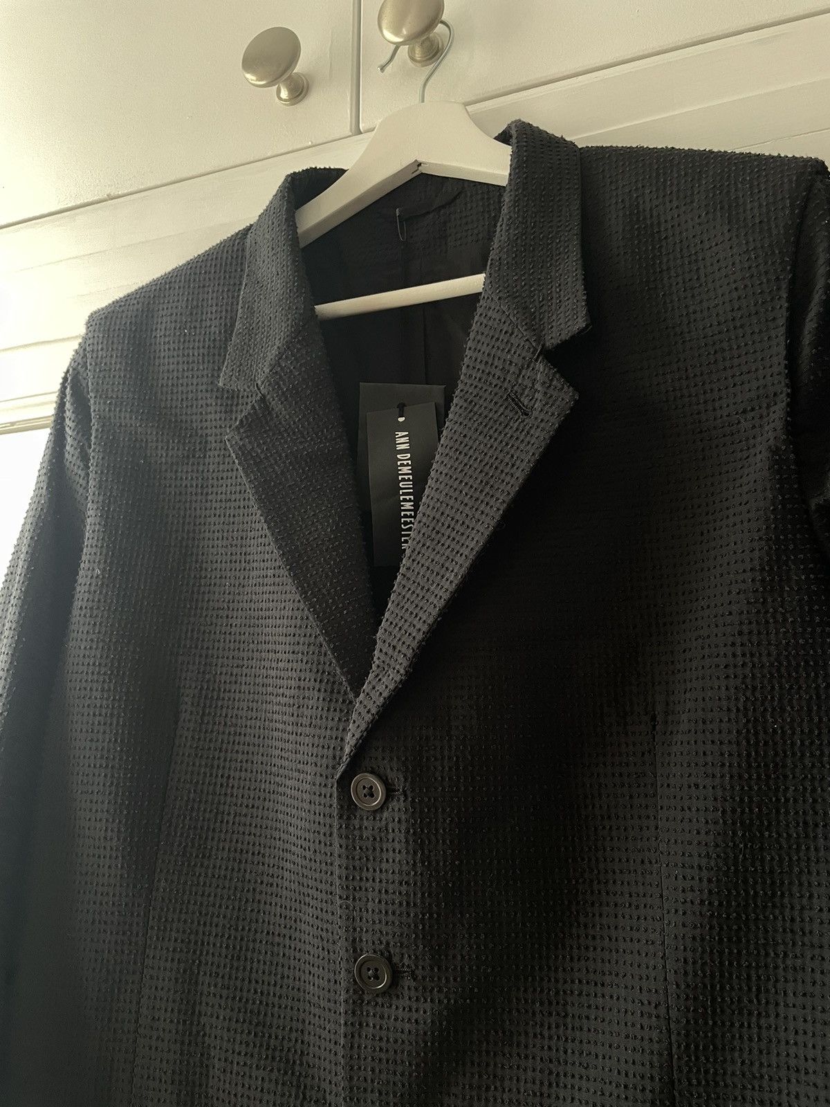 Image of Ann Demeulemeester Beautiful Textured Blazer in Black, Men's (Size XL)