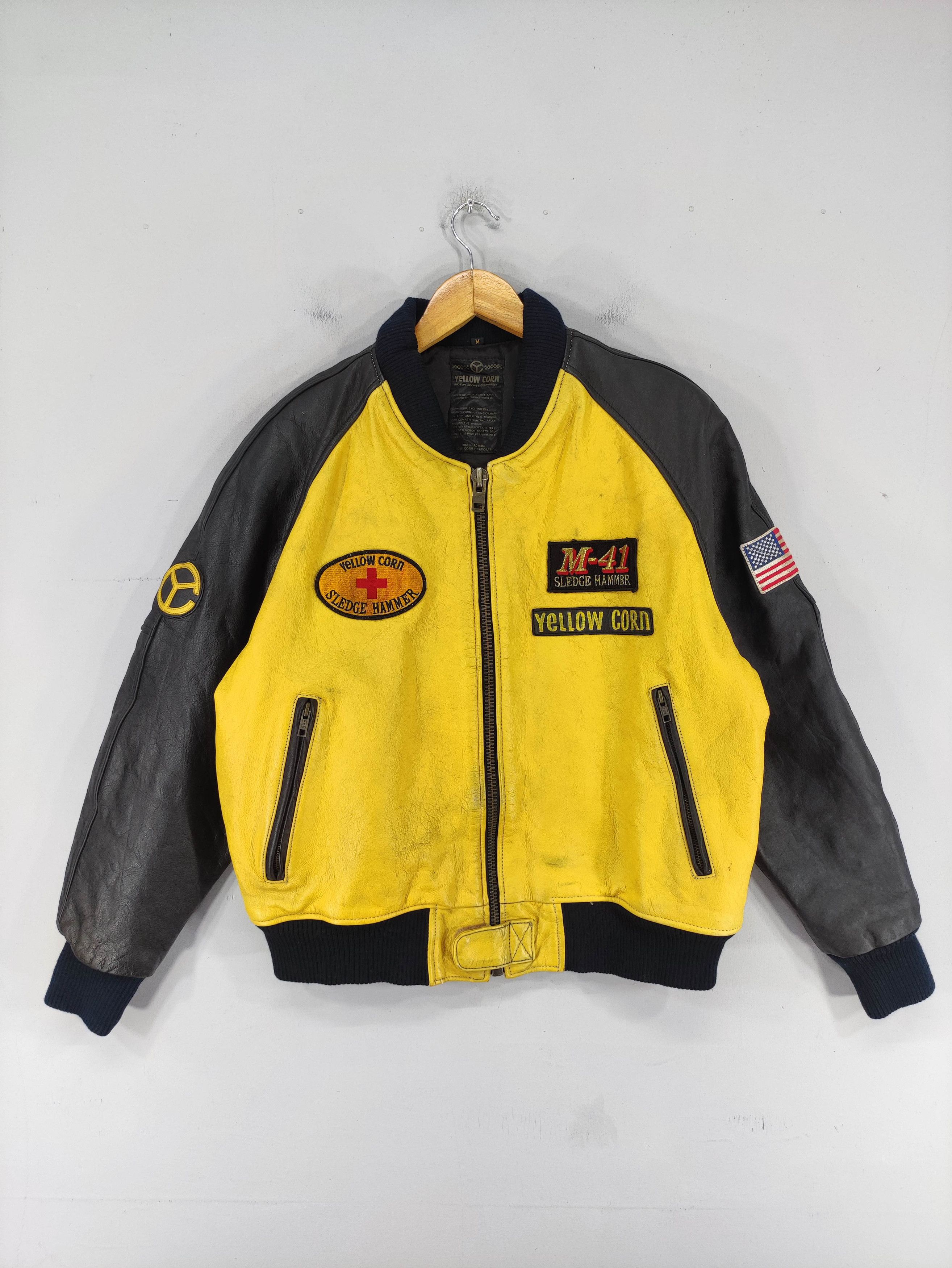 YELLOW CORN Vintage Yellow Corn Super Bike Leather Jacket Size US M / EU 48-50 / 2 - 1 Thumbnail