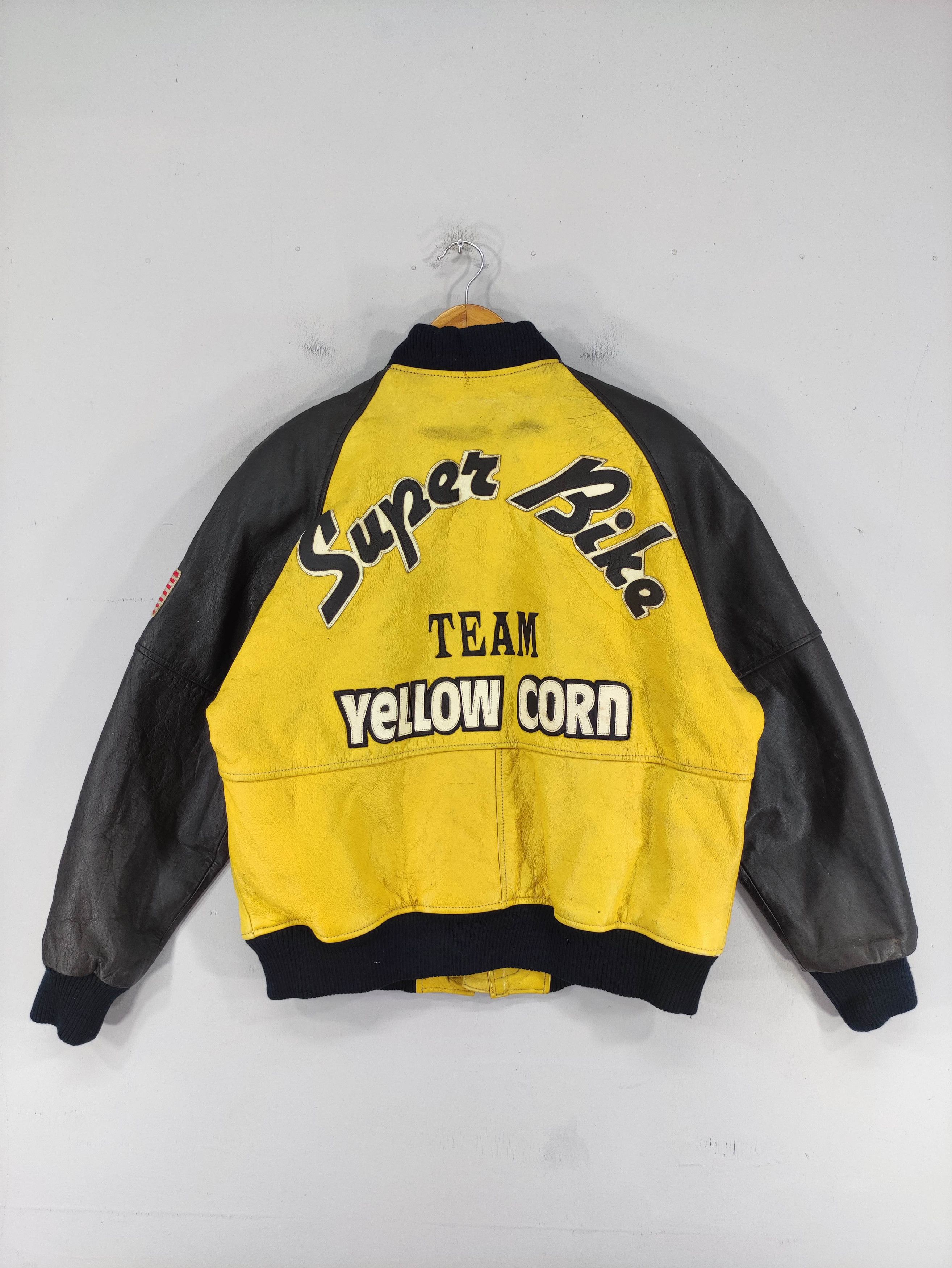YELLOW CORN Vintage Yellow Corn Super Bike Leather Jacket Size US M / EU 48-50 / 2 - 2 Thumbnail