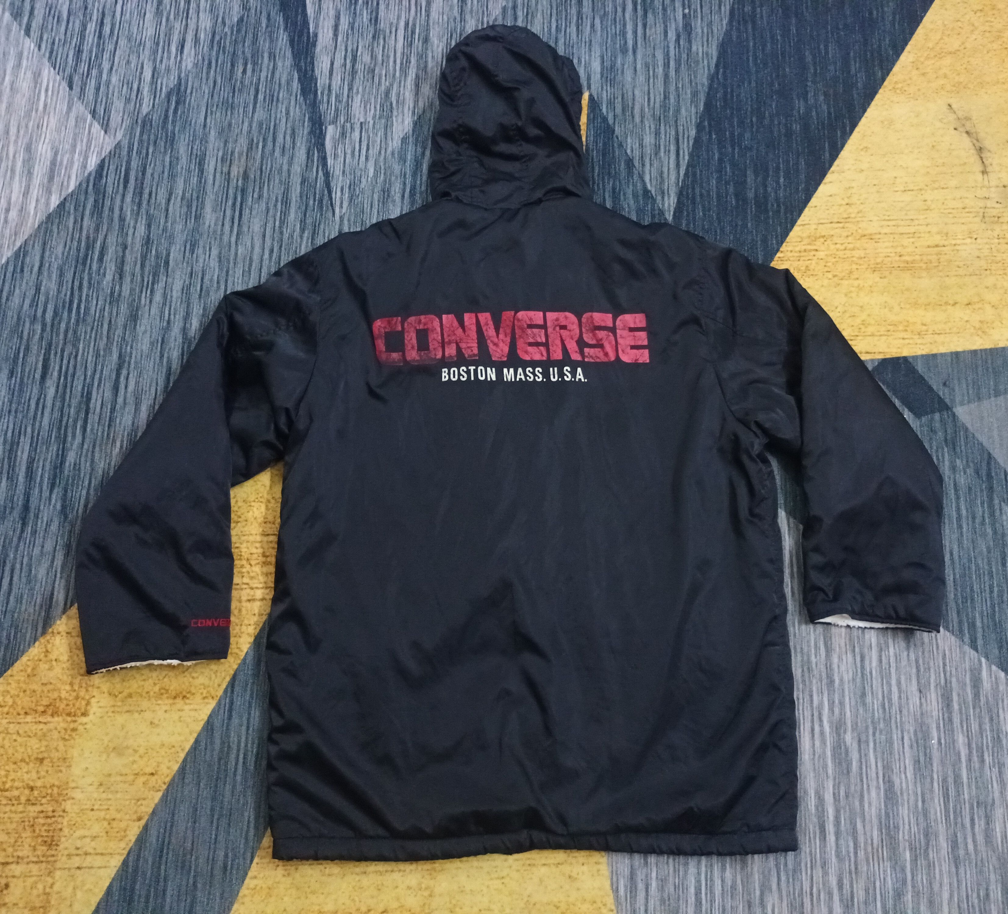 Image of Converse Hoodie Parka Jacket in Black, Men's (Size 2XL)