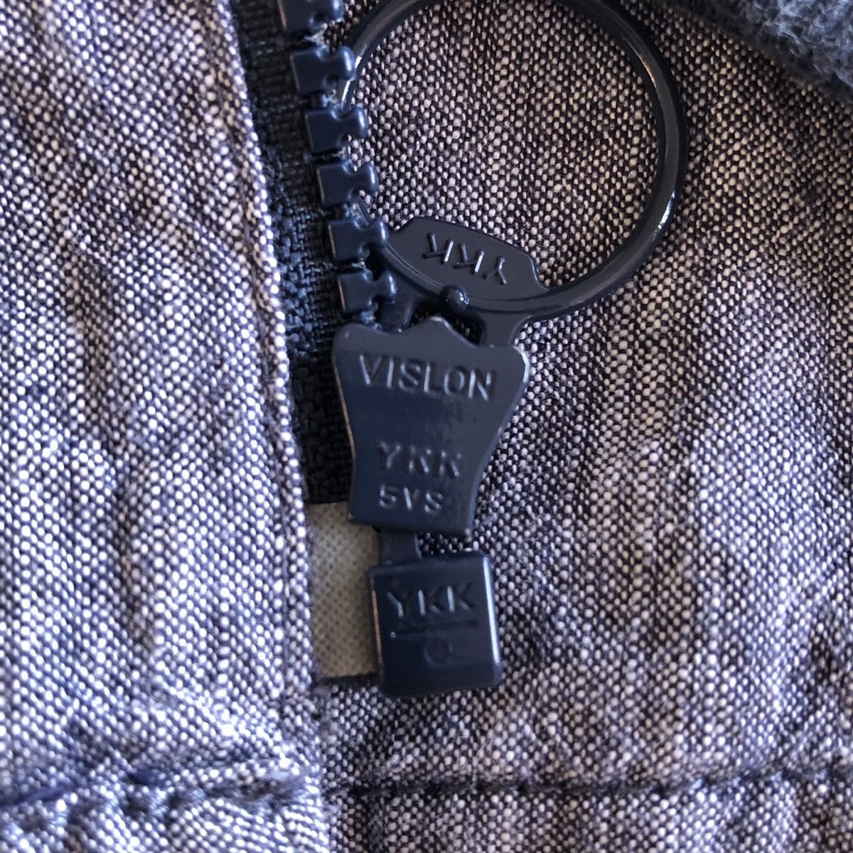 Japanese Brand Vintage 90's Chambray Sweater Zipper Hoodie Size US M / EU 48-50 / 2 - 13 Thumbnail