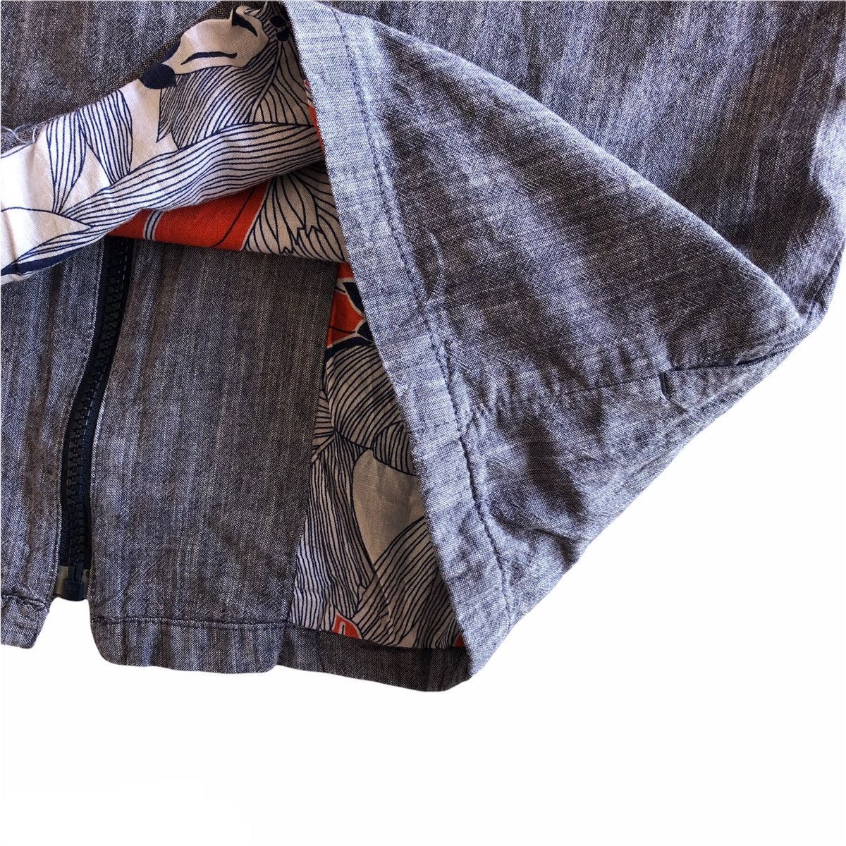 Japanese Brand Vintage 90's Chambray Sweater Zipper Hoodie Size US M / EU 48-50 / 2 - 9 Thumbnail