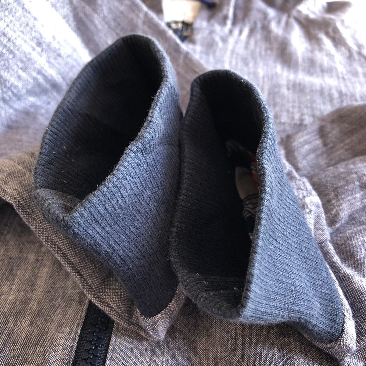 Japanese Brand Vintage 90's Chambray Sweater Zipper Hoodie Size US M / EU 48-50 / 2 - 11 Thumbnail