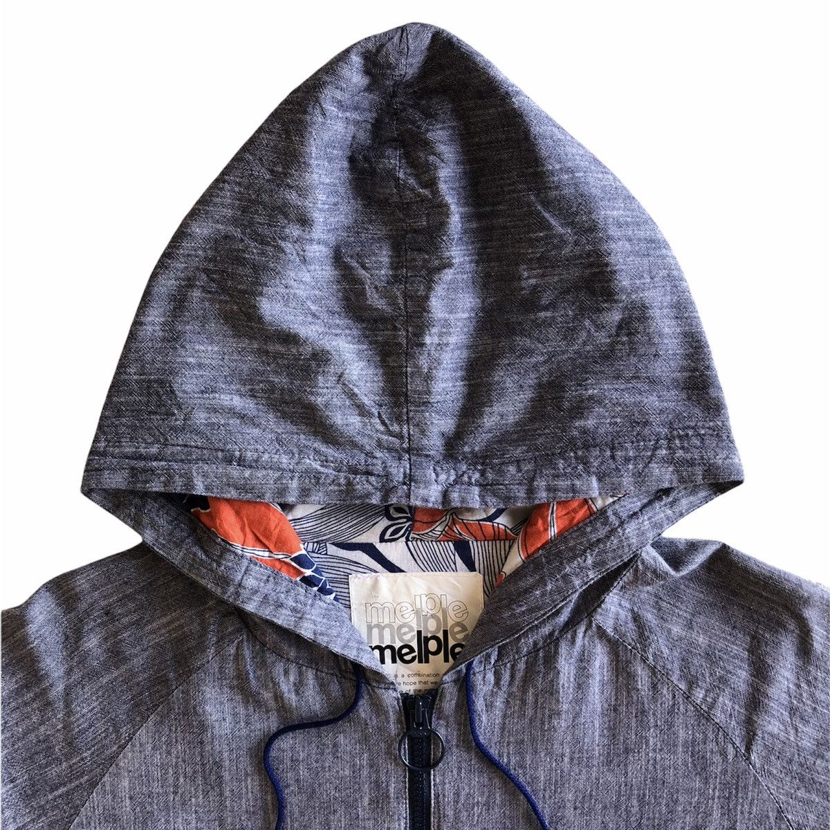 Japanese Brand Vintage 90's Chambray Sweater Zipper Hoodie Size US M / EU 48-50 / 2 - 3 Thumbnail