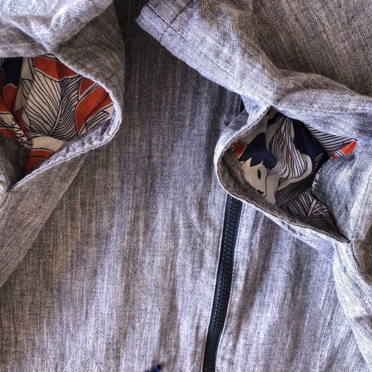 Japanese Brand Vintage 90's Chambray Sweater Zipper Hoodie Size US M / EU 48-50 / 2 - 10 Thumbnail
