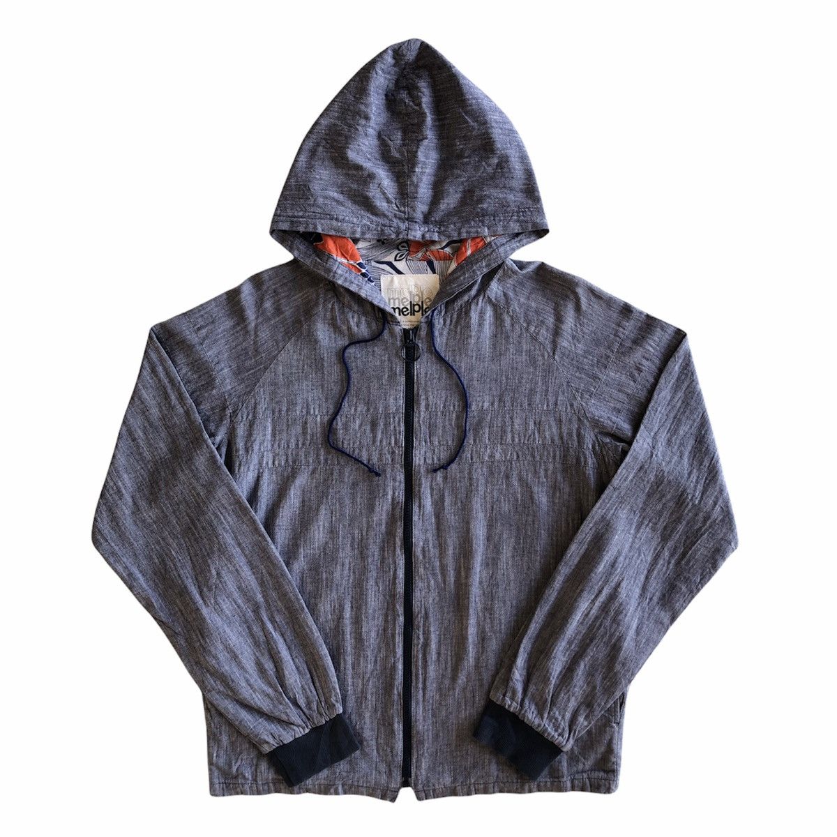Japanese Brand Vintage 90's Chambray Sweater Zipper Hoodie Size US M / EU 48-50 / 2 - 2 Thumbnail