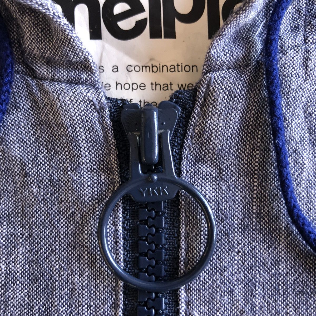Japanese Brand Vintage 90's Chambray Sweater Zipper Hoodie Size US M / EU 48-50 / 2 - 12 Thumbnail