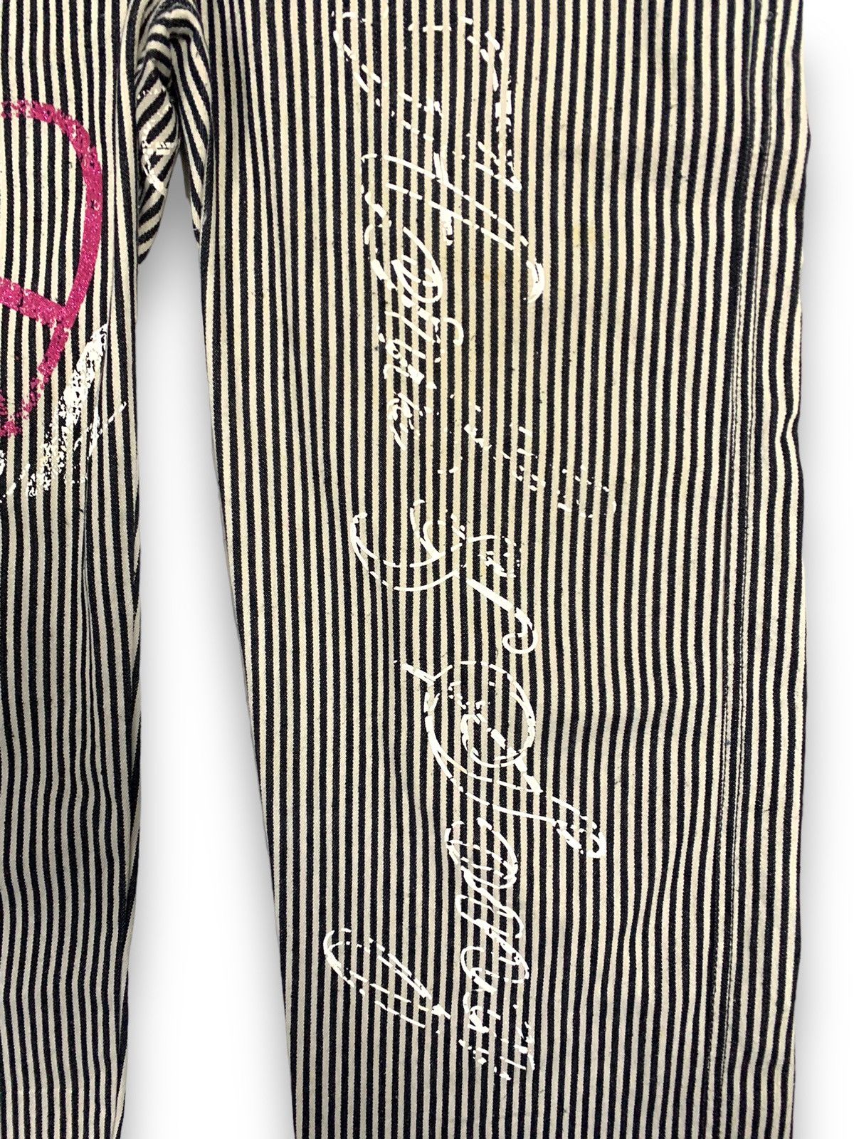 Japanese Brand Japanese Brand Hickory Striped Rastafari Printed Coveralls Size US 35 - 14 Thumbnail