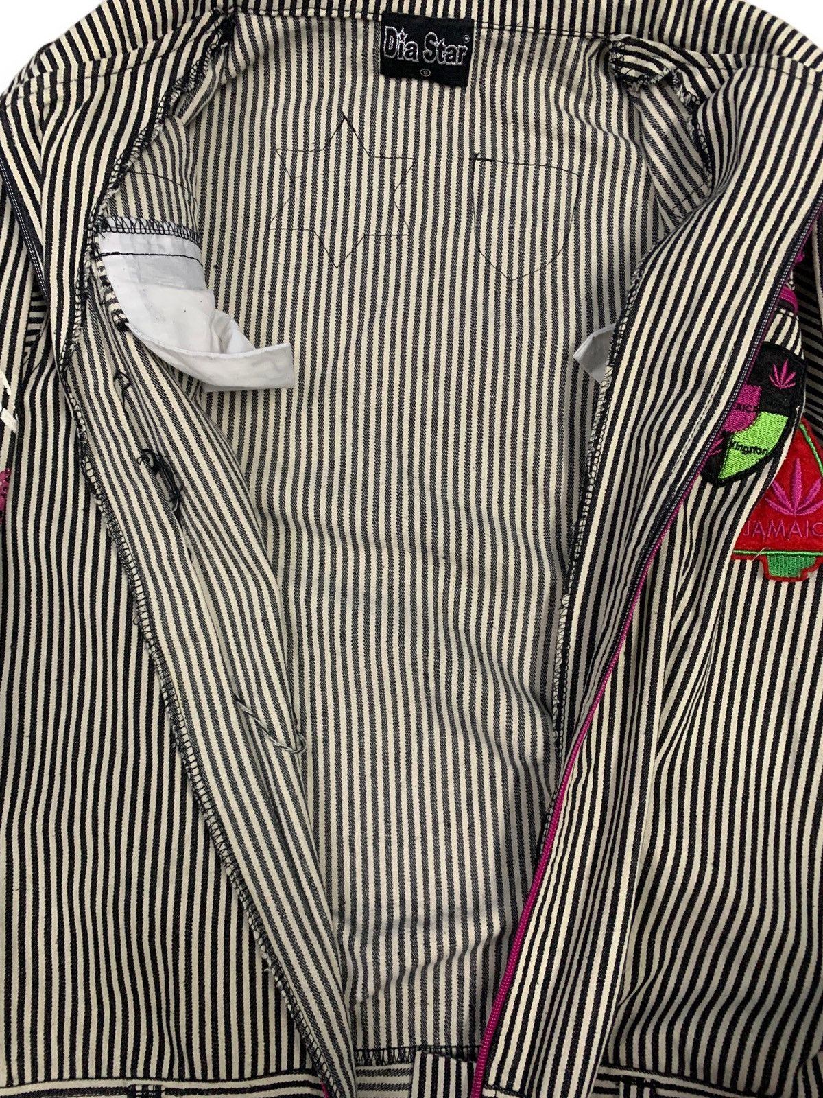 Japanese Brand Japanese Brand Hickory Striped Rastafari Printed Coveralls Size US 35 - 19 Thumbnail