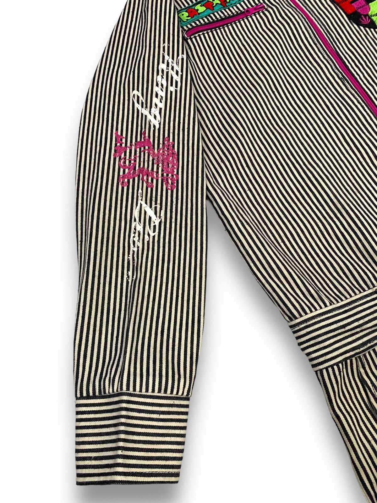 Japanese Brand Japanese Brand Hickory Striped Rastafari Printed Coveralls Size US 35 - 9 Thumbnail